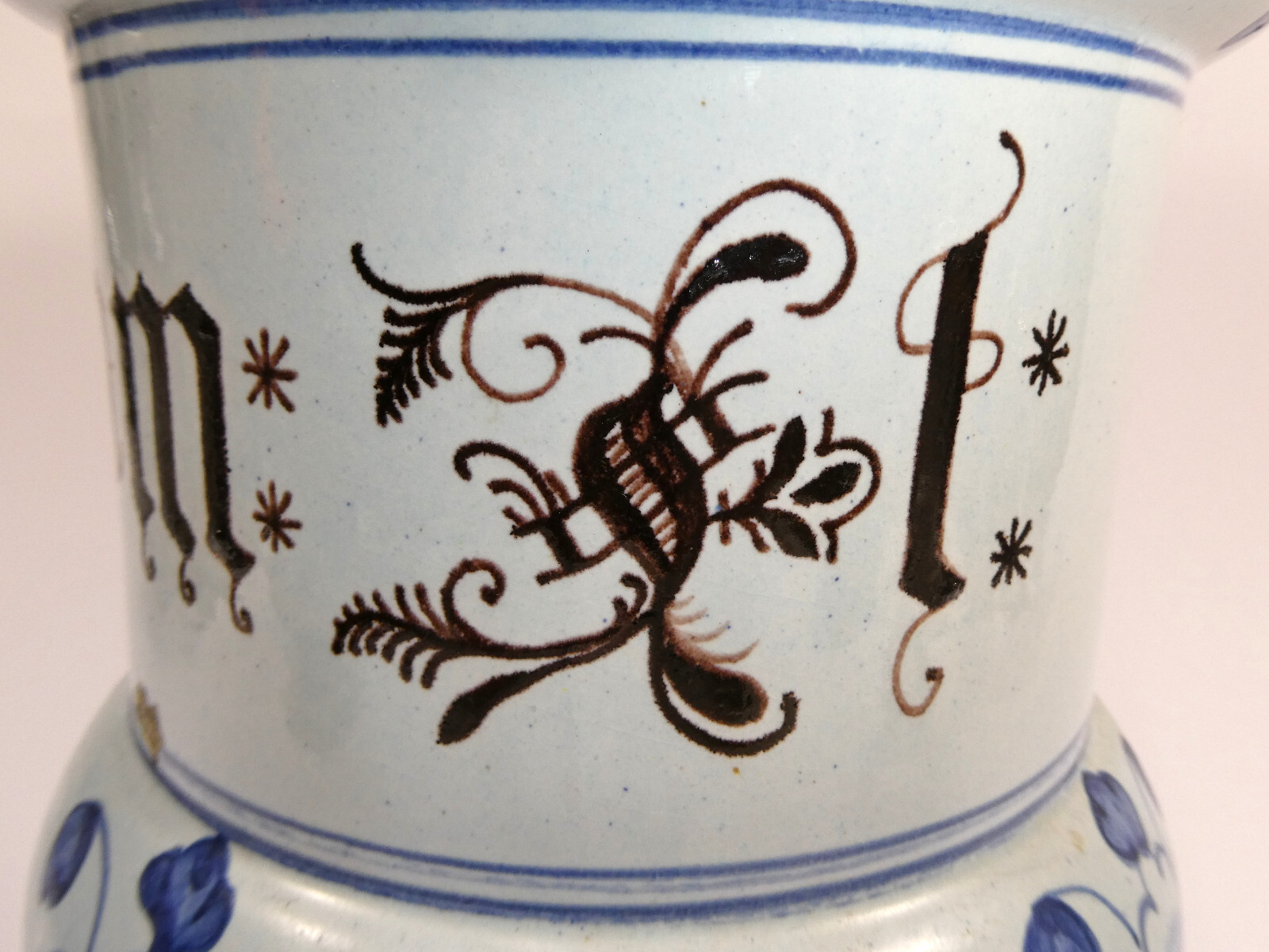 Faience Pharmacy Vessel Early 19th Century A-9