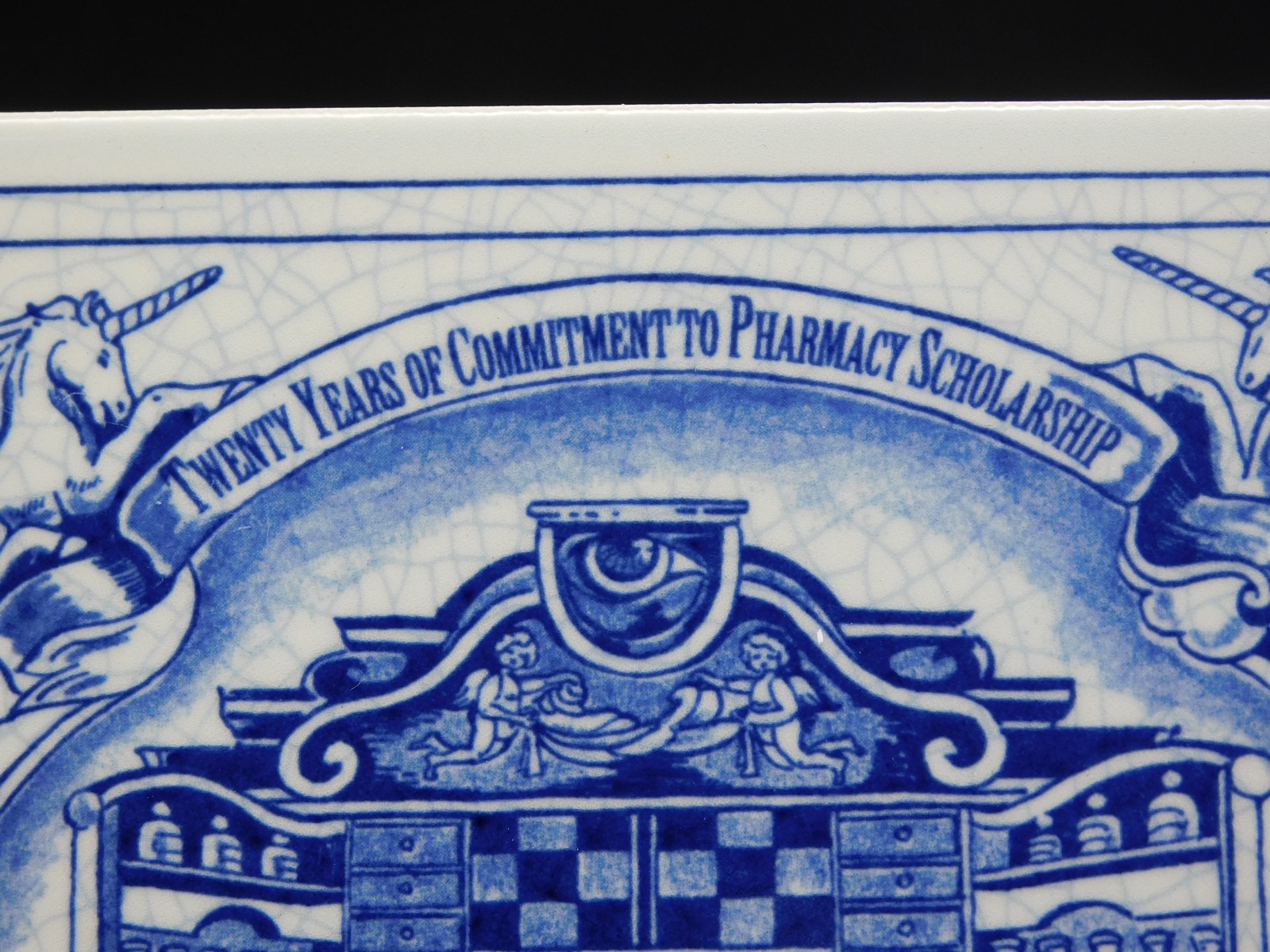 Delft Porcelain Pill Tile Burroughs Wellcome 20th Anniv. Pharmacy Apothecary