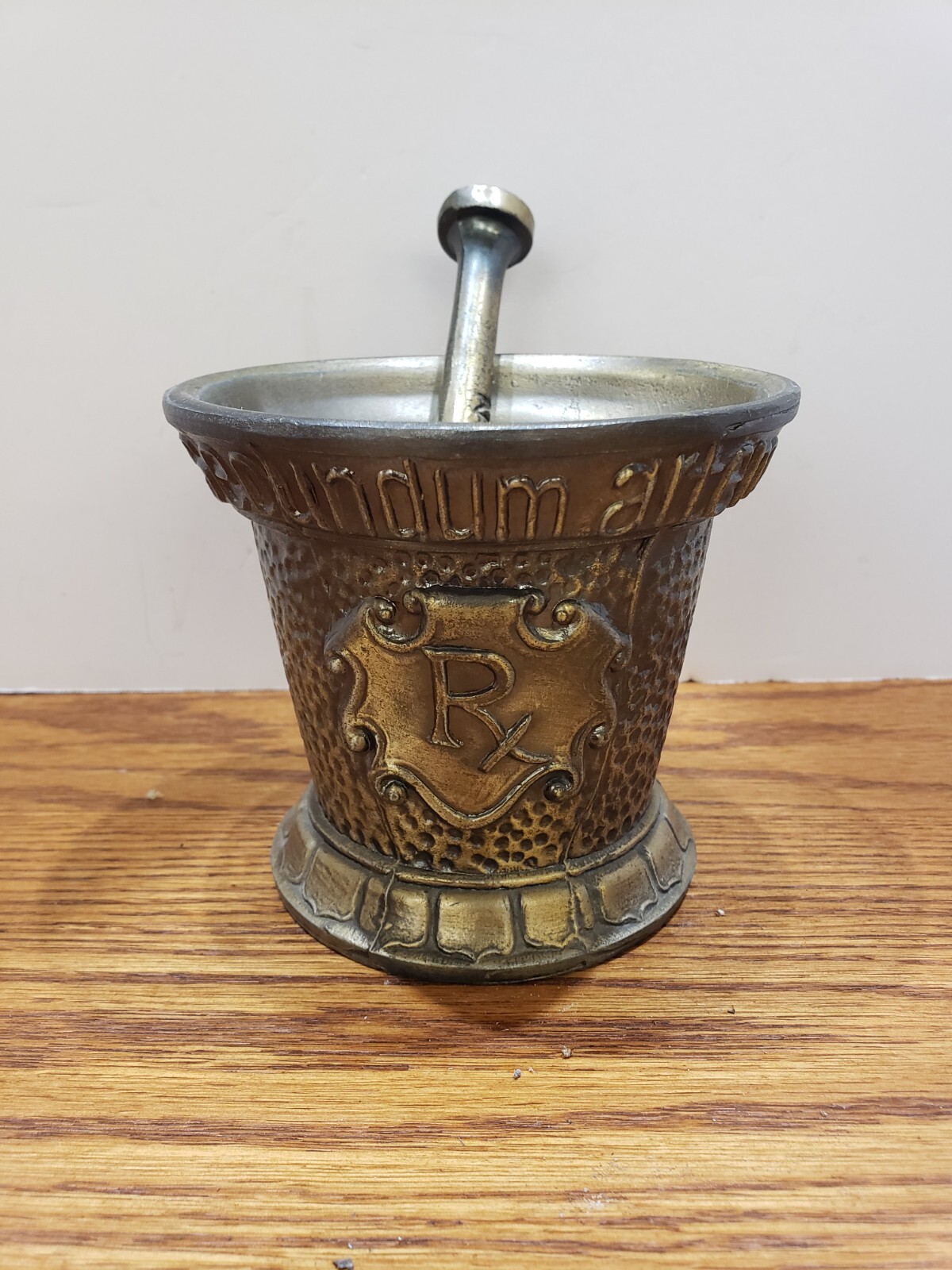 vintage 1963 Schering metal Mortar and Pestle 1st Edition Secundum Artem