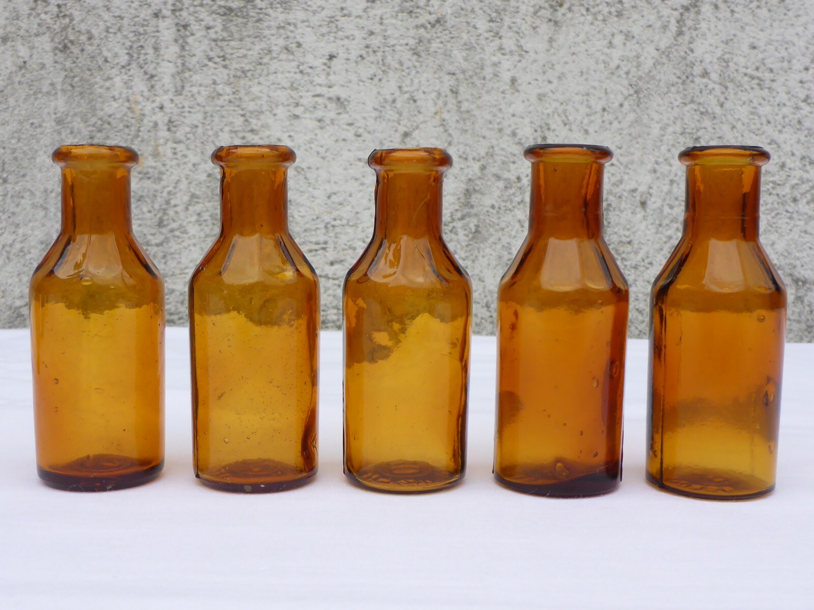 5 X Old Braune Medicine Glas Pharmacy Pharmacist Bottle 0.7oz Approx. 3in Braun
