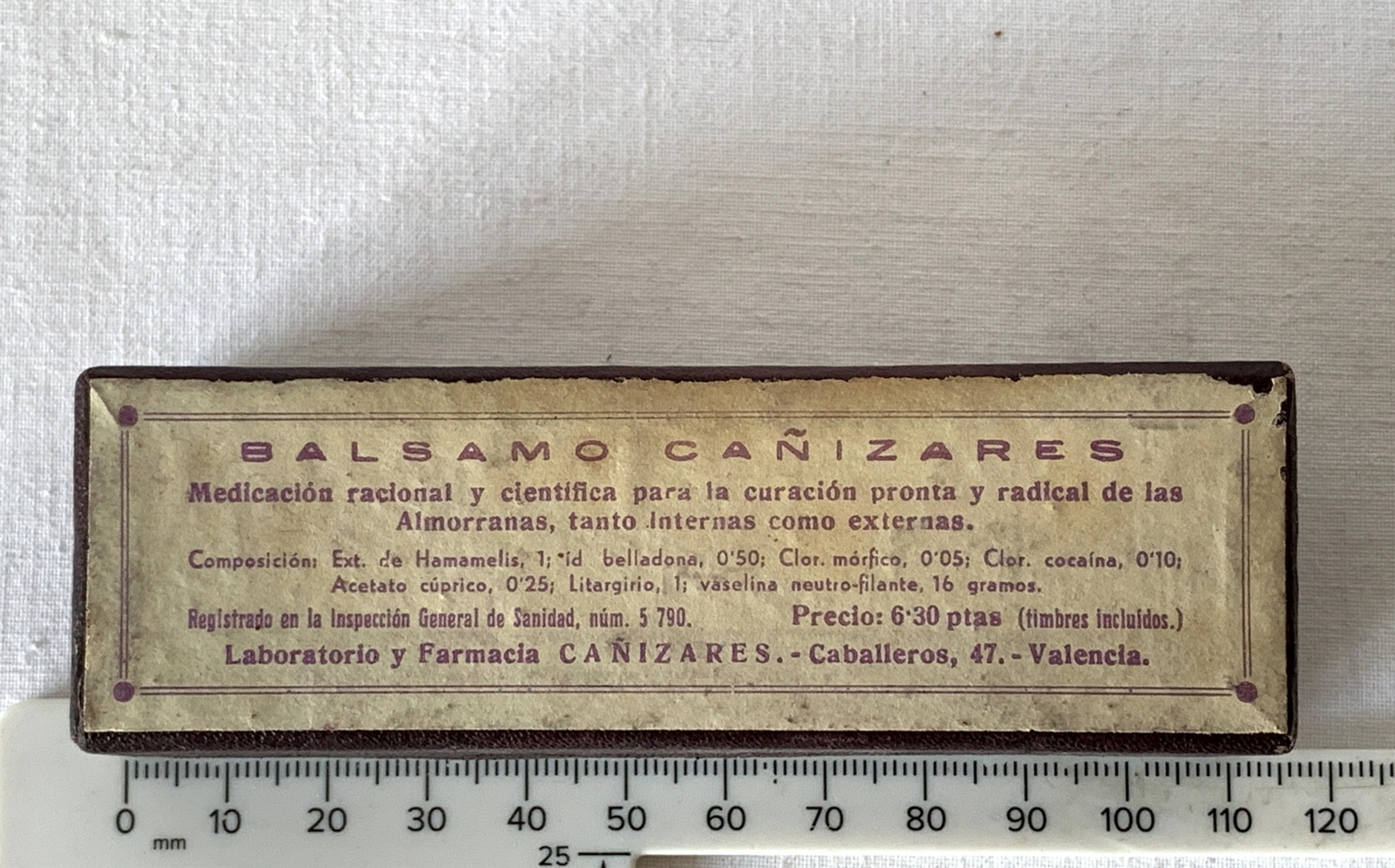 Vintage Empty Spanish Apothecary / Pharmacy Cardboard Ointment Box