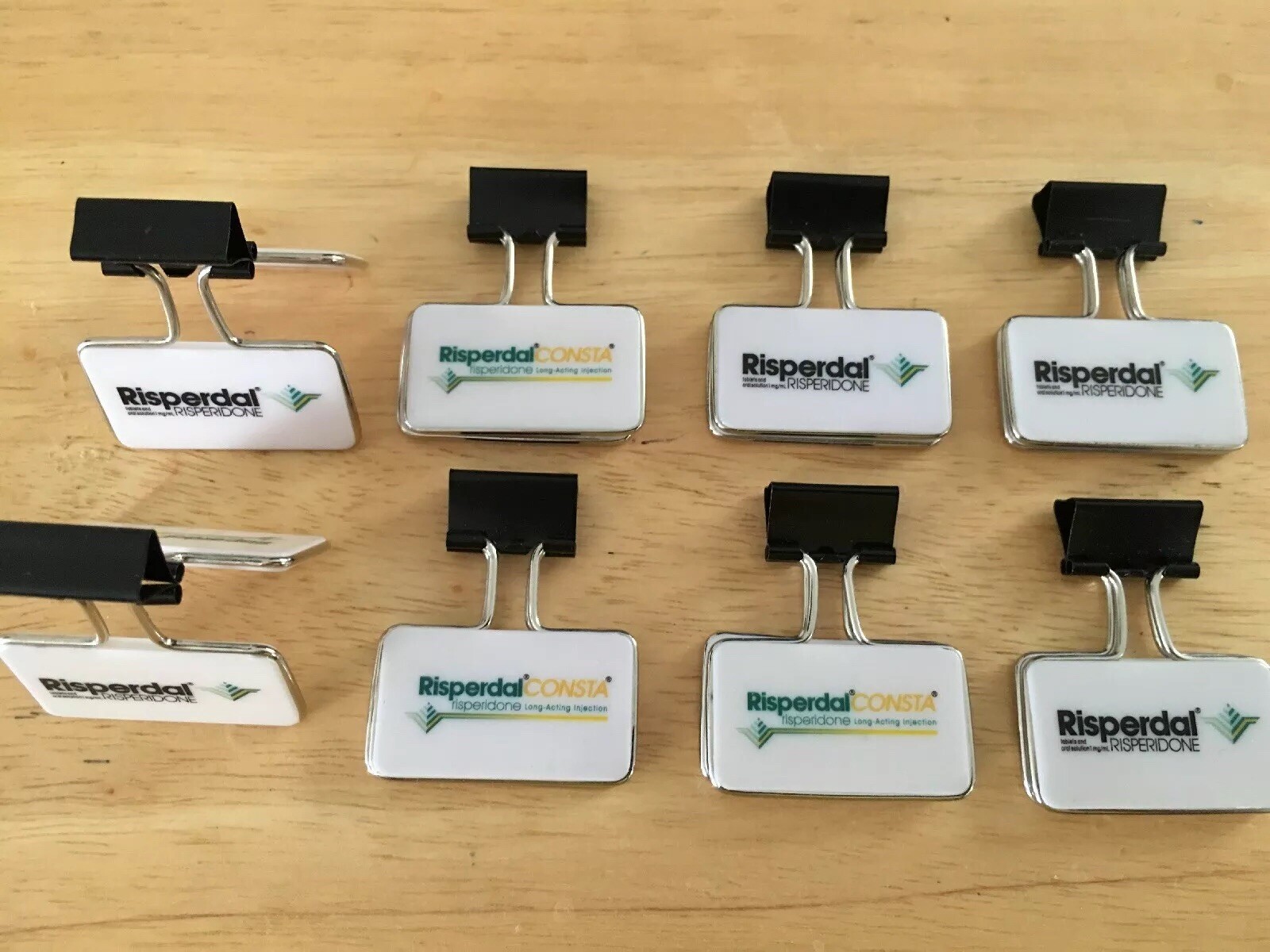 (8)RISPERDAL Binder Clip Paper Clip Drug Rep Pharma Pen Limited Collectible