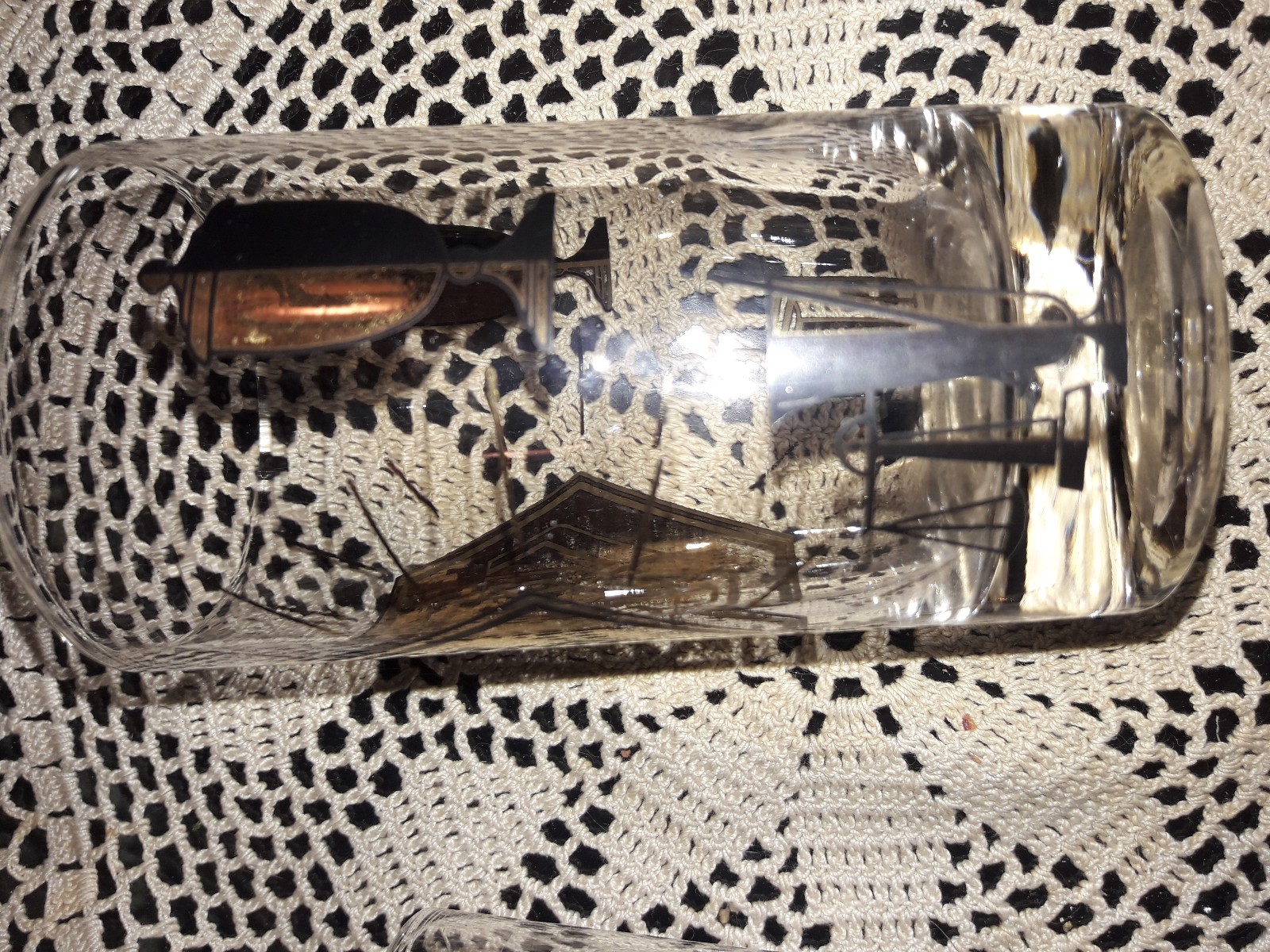 2 Vtg Modern Mid Century Rx Drinking Glasses Gold Plated Pharmacy, Apothecary