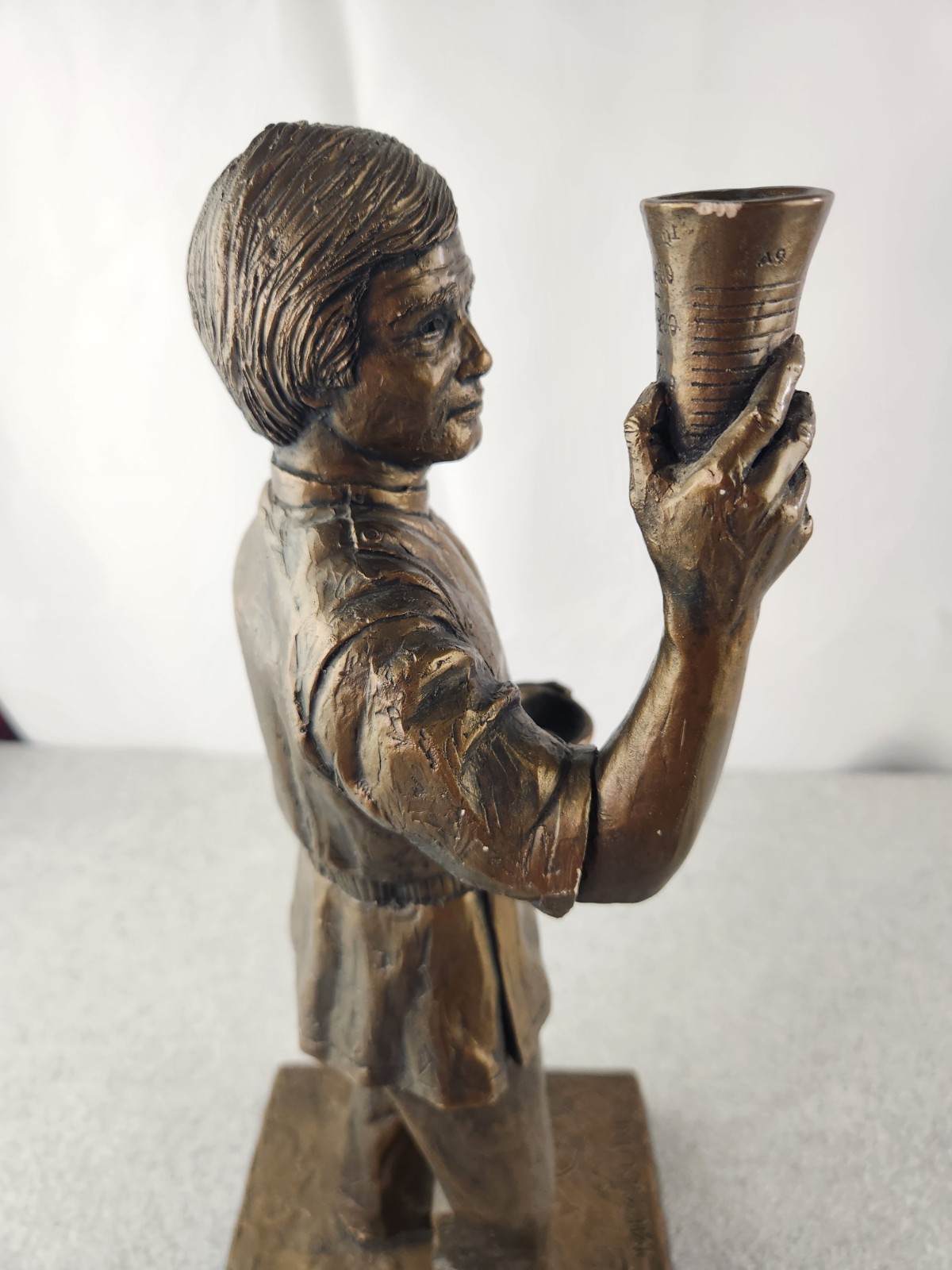 XL Bronze Apothecary Pharmacist Pharmacy Statue Trophy Award Figure Vtg