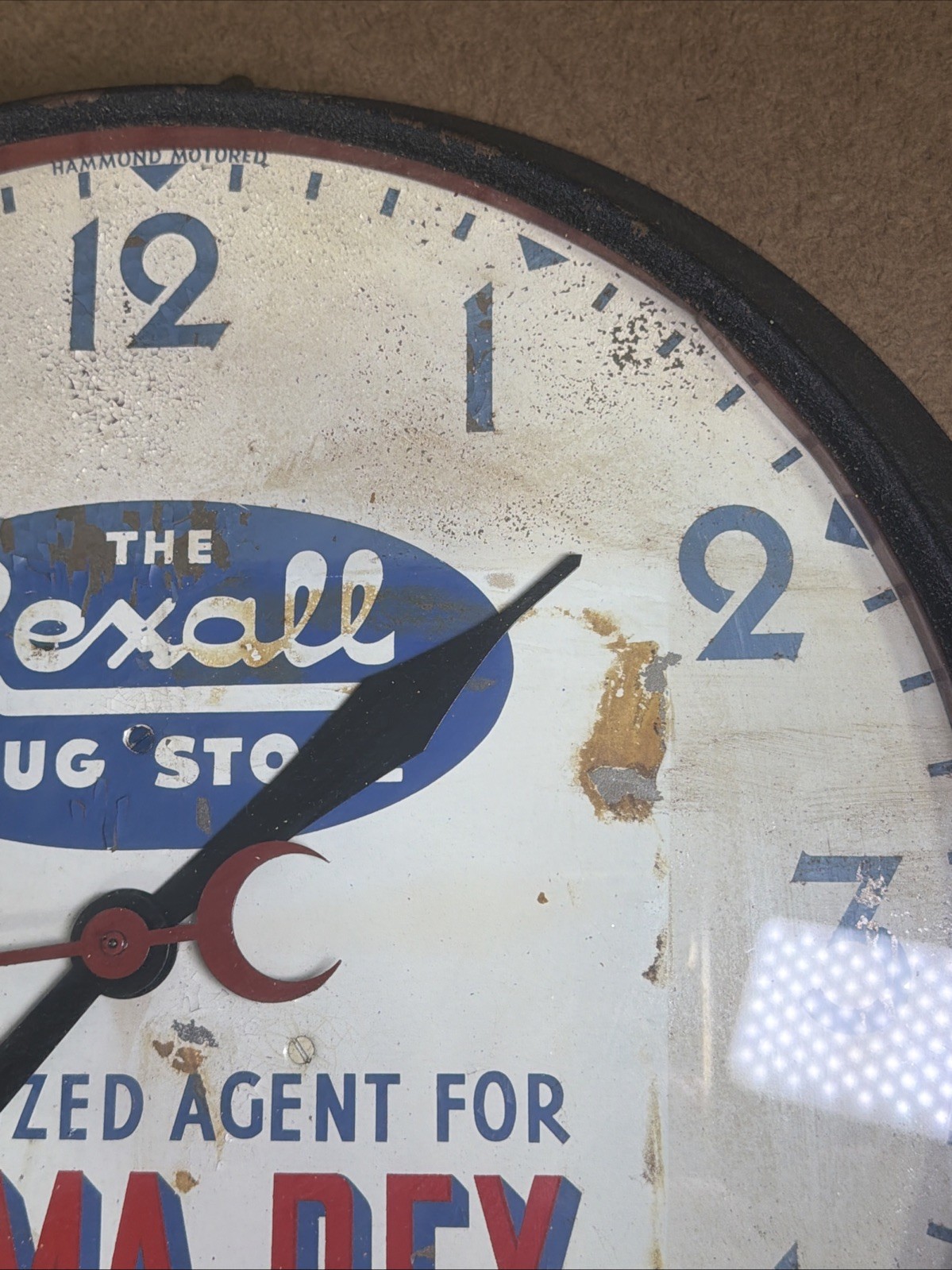 VTG Rexall Drug Store Authorized Agent For BISMA-REX 14” Crystal Clock READ!