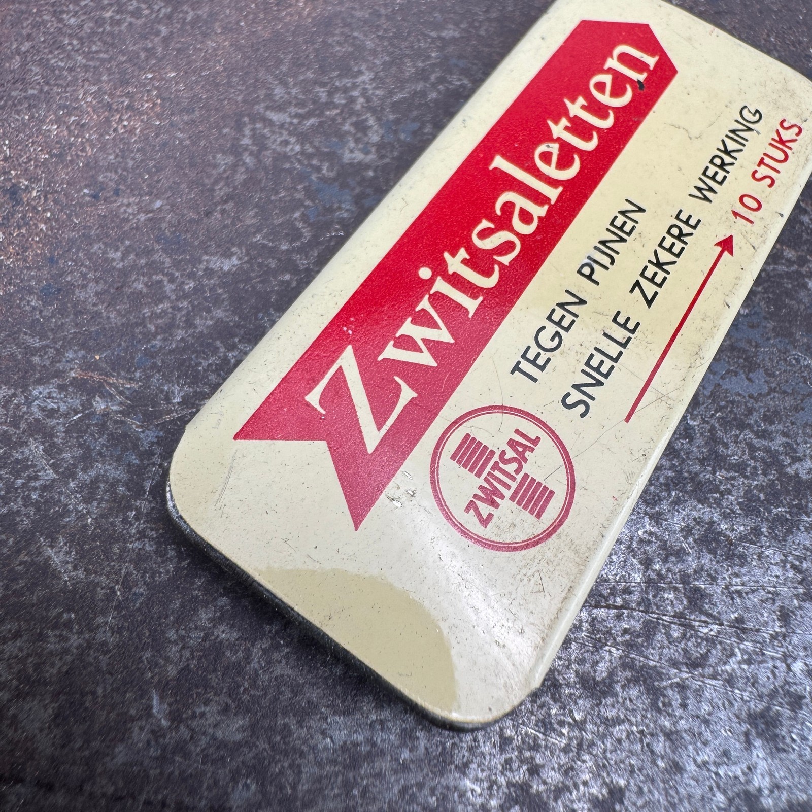 Vtg c.1960s ZWITSALETTEN Advertising Medical Tin – GERMAN – EMTPY / NO CONTENTS
