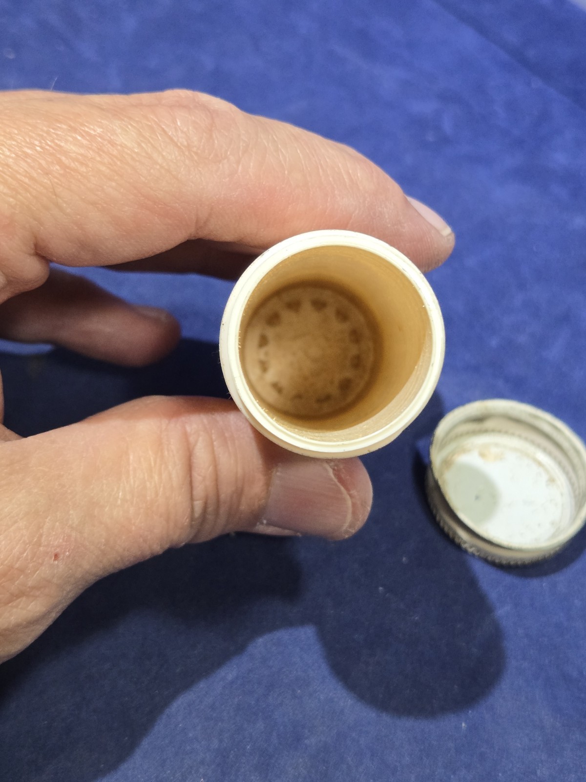 Vtg Polident Tablets Plastic Tube Container Metal Cap Empty 15ct Travel Case
