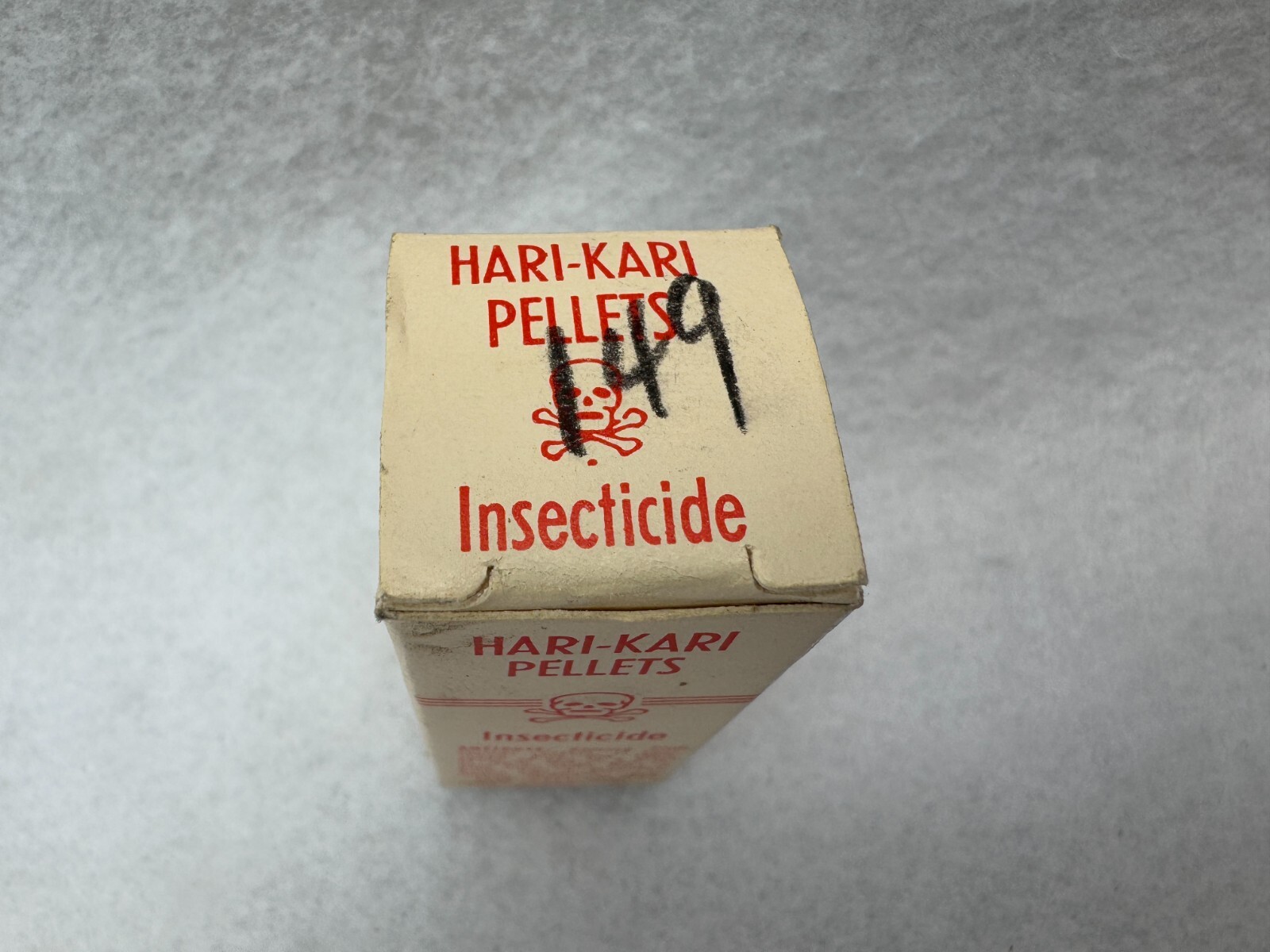 Vintage Hari-Kari Pellets Empty Box Skull Cross Bones Wichita, KS 2 1/2″ Tall