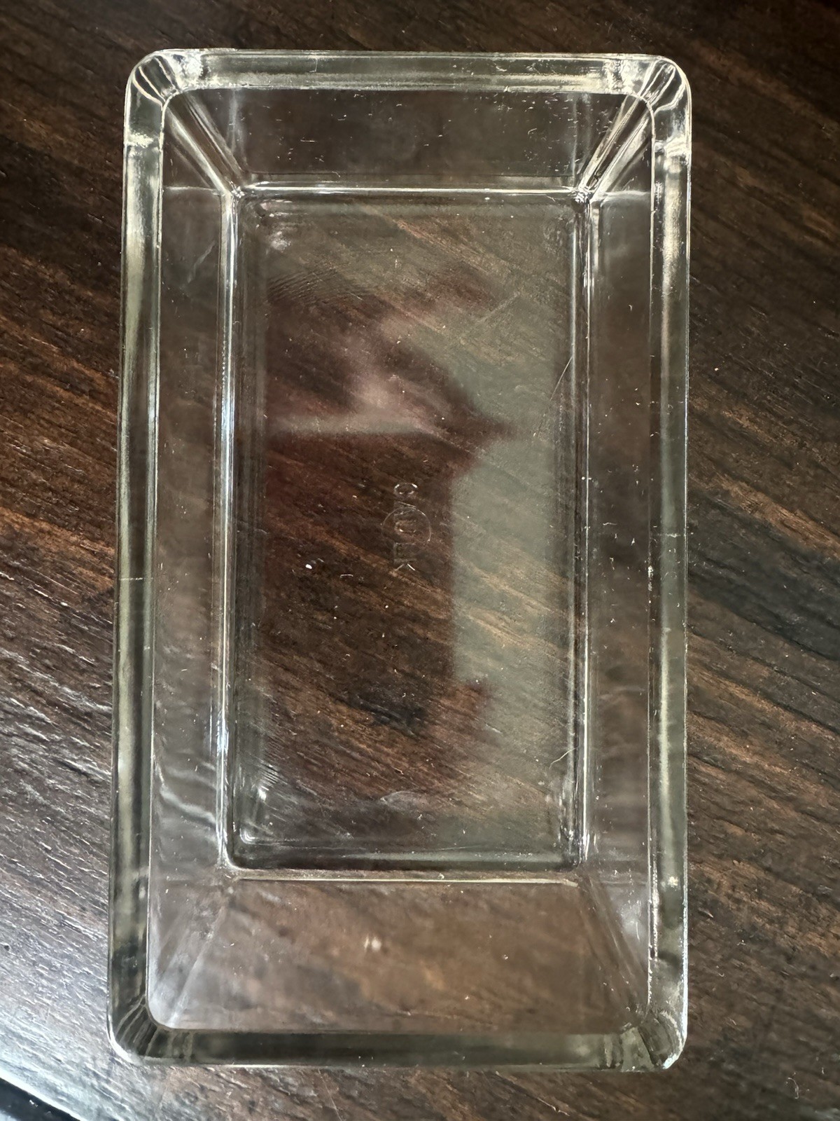 Antique Caulk Clear Glass Covered Box w/ Lid Included, Rectangular