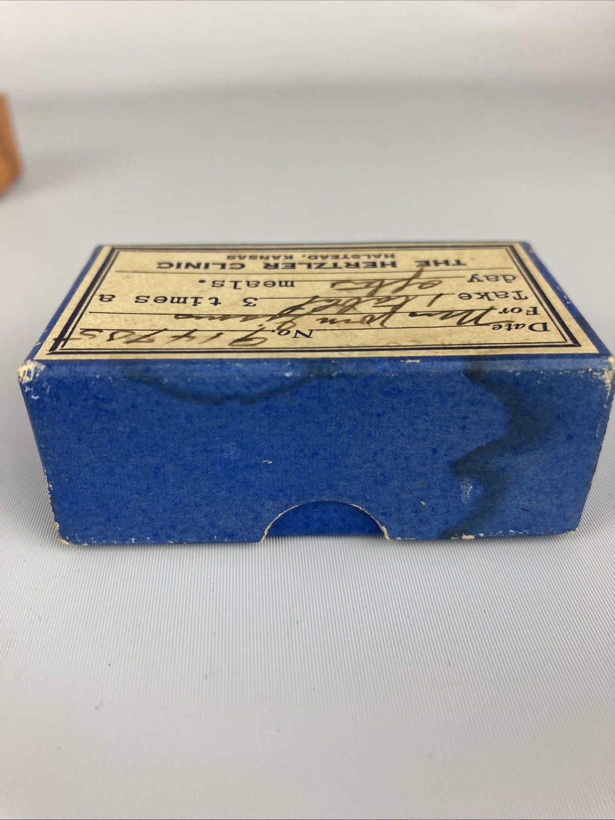 2 x Vintage Hertzler Clinic Prescription Pill Box Cardboard Paper Rx Pharmacy