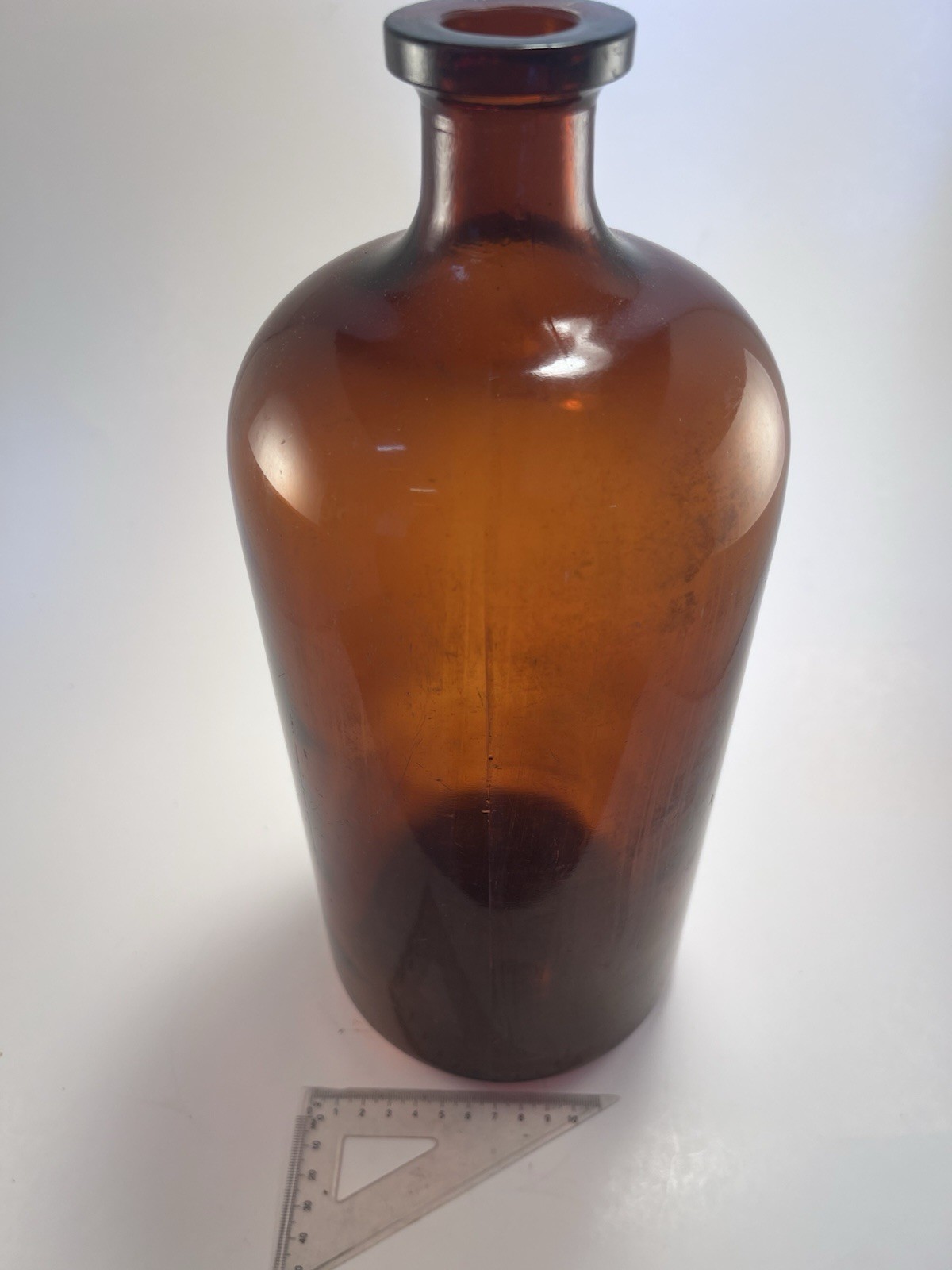 Vintage Wheaton NJ 1 Gallon Amber Apothecary Jar WT Triangle 13.5” Bottle