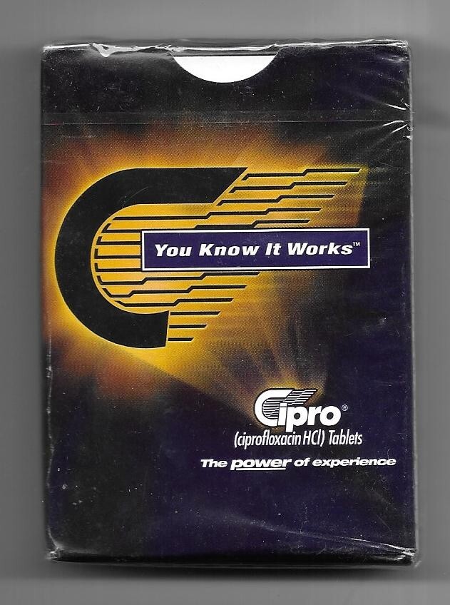 CIPRO PHARMACEUTICAL PLAYING CARDS DECK NEW SEALED 2001