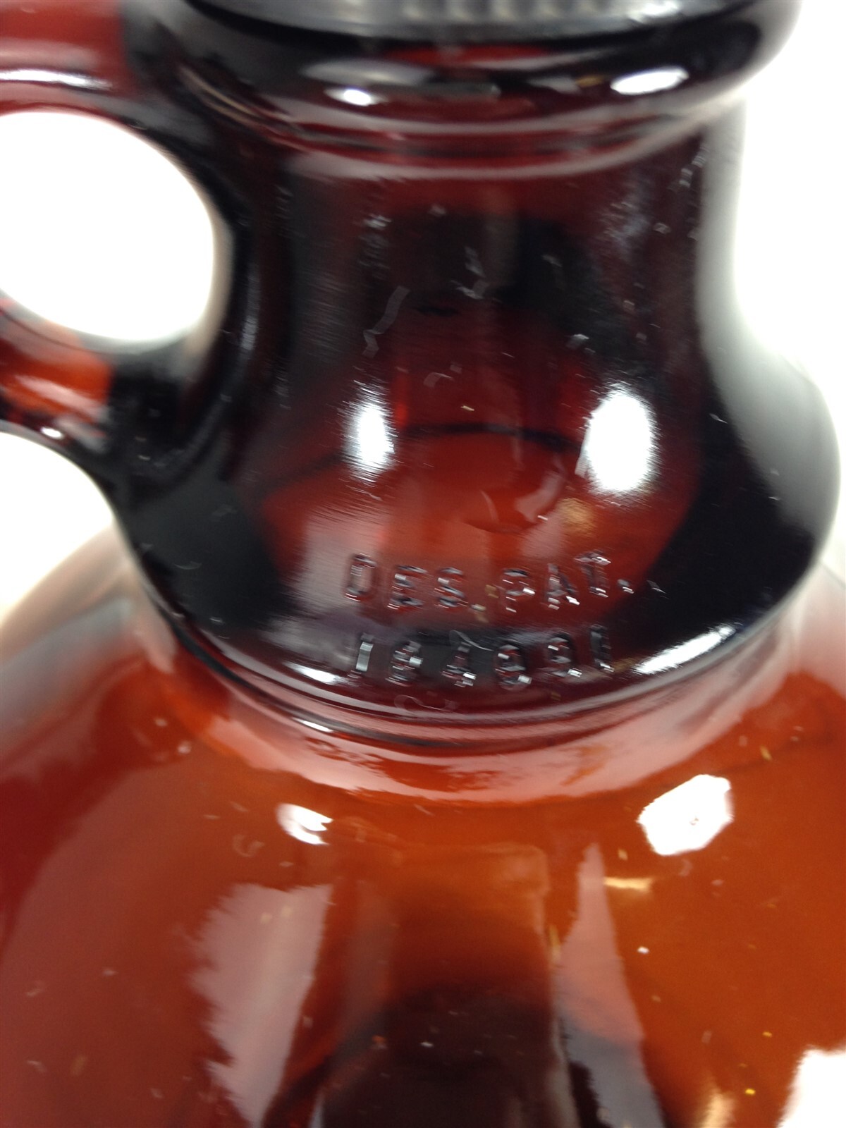 Large Vtg Apothecary Medicine Jug with Handle (13.5″H) – Dark Brown Amber Glass
