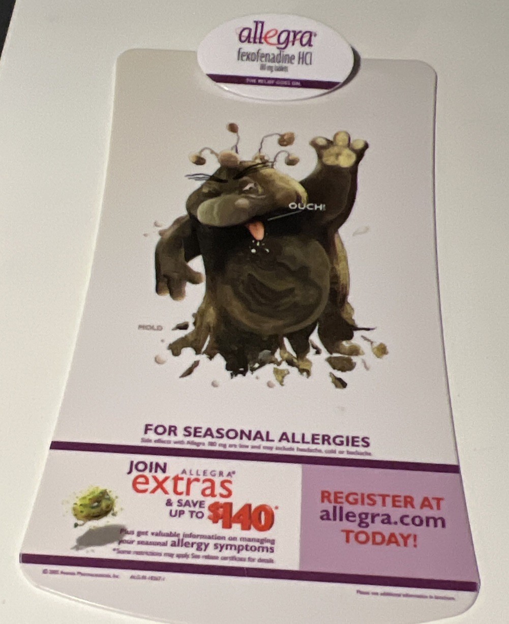 Allegra Pharmaceutical Drug Rep White Clipboard Promotional Advertising 2005