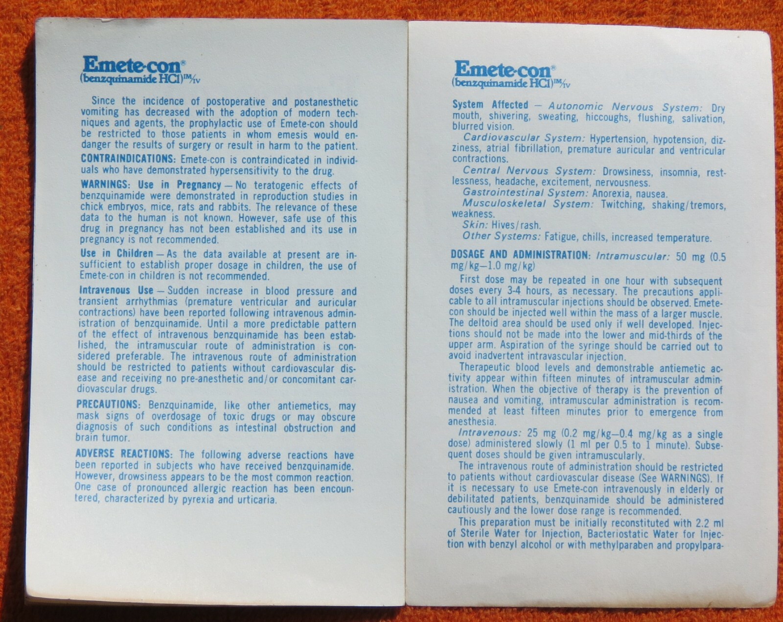 *RARE* 1976 Drug Rep Promotional EMETE-CON® Pocketsize Notebook & Pad *VG*