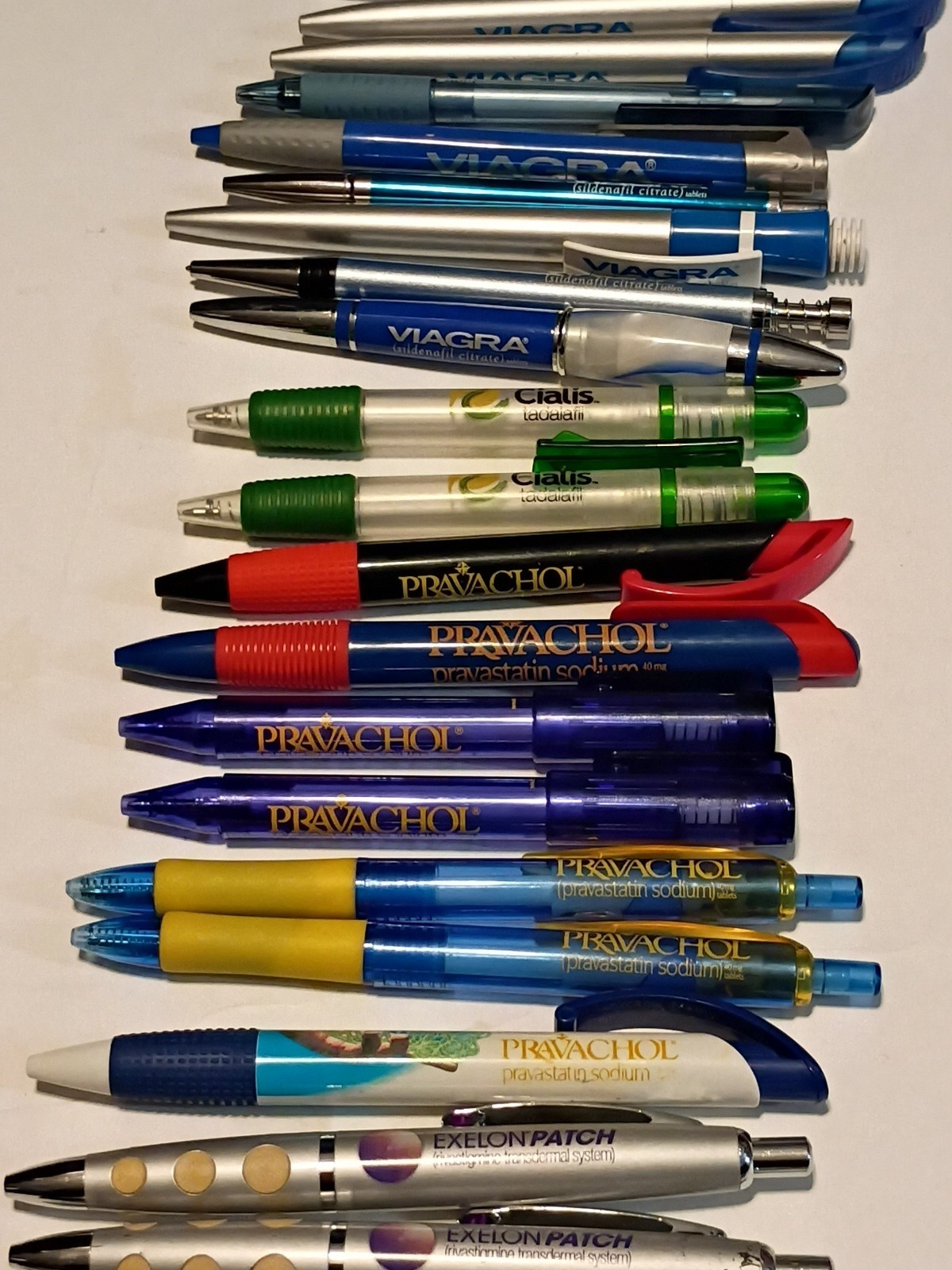 Pharmaceutical Advertising Pen Mixed Promo Lot of 33 Viagra, Pravachol, Zyban