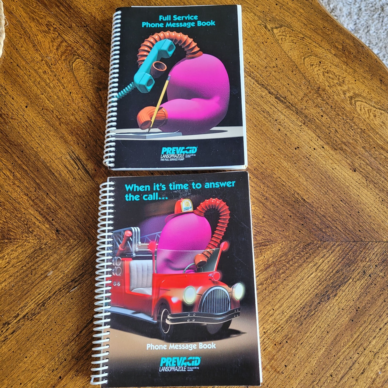 Prevacid Pharmaceutical Drug Rep Doctor MD Office Phone Message Book Pad x 2