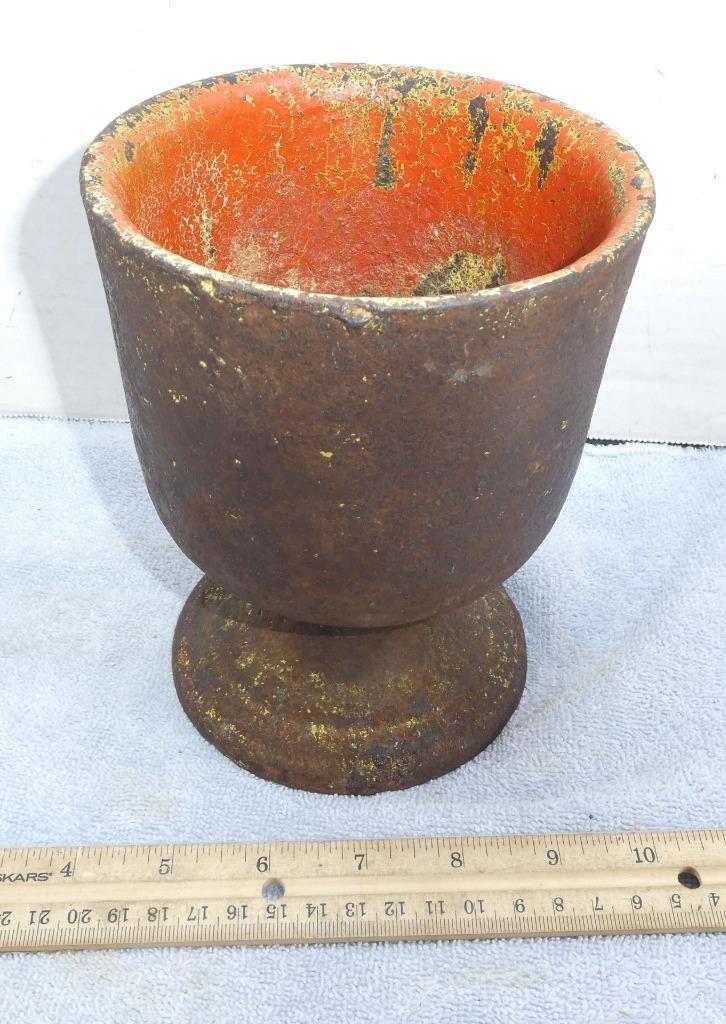 Antique Cast Iron Apothecary Mortar & #7 Pestle Medicine Pharmacy !!