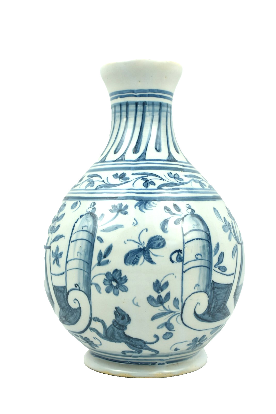 A Italian Faience Apothecary Ceramic Chemist Bottle Inscribed: Aq Di Greedri
