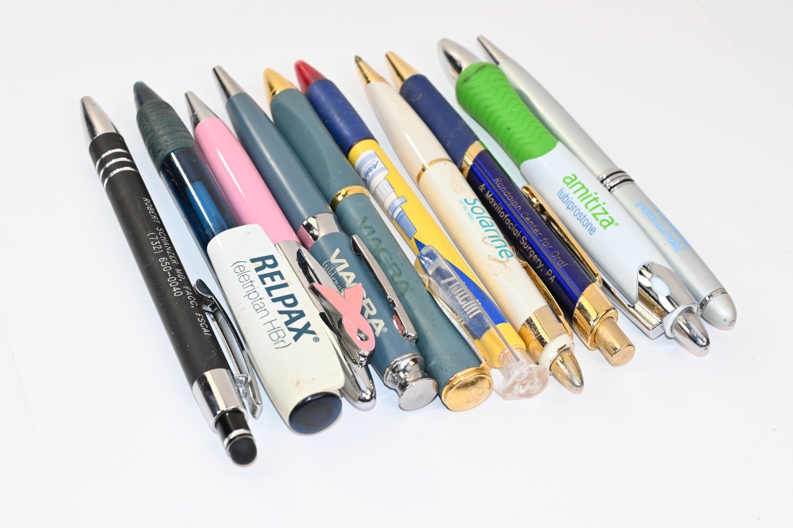 Lot 10 Pharmaceutical Promo Pens Viagra Relpax Amitiza Drug Rep