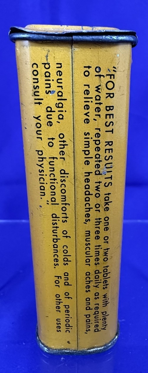 Puretest Aspirin United Drug Co. Rexall Product Sliding Top V