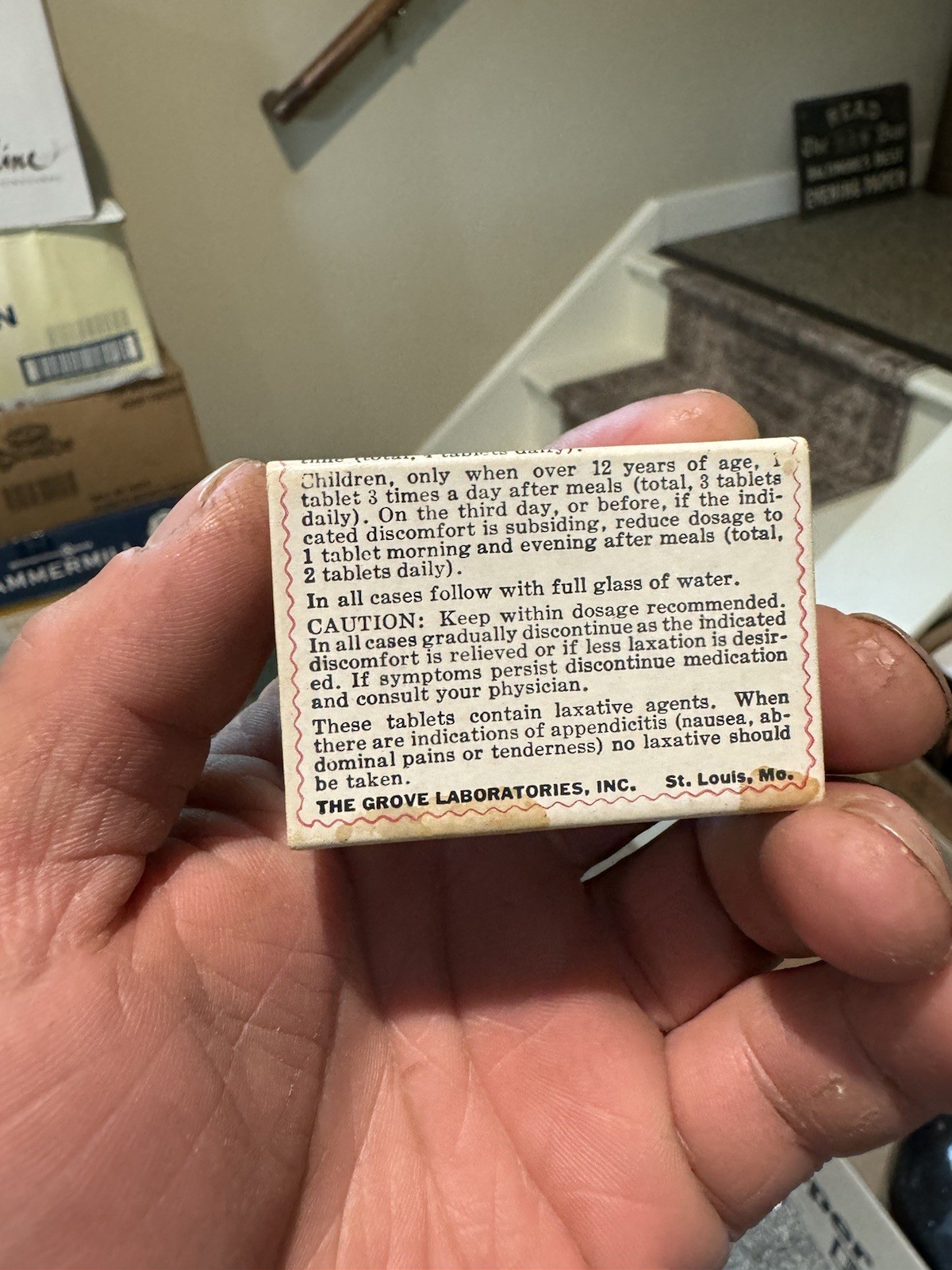 Grove’s Bromo Quinine Cold Tablets St Louis MO Small Size Sealed Medicine Box