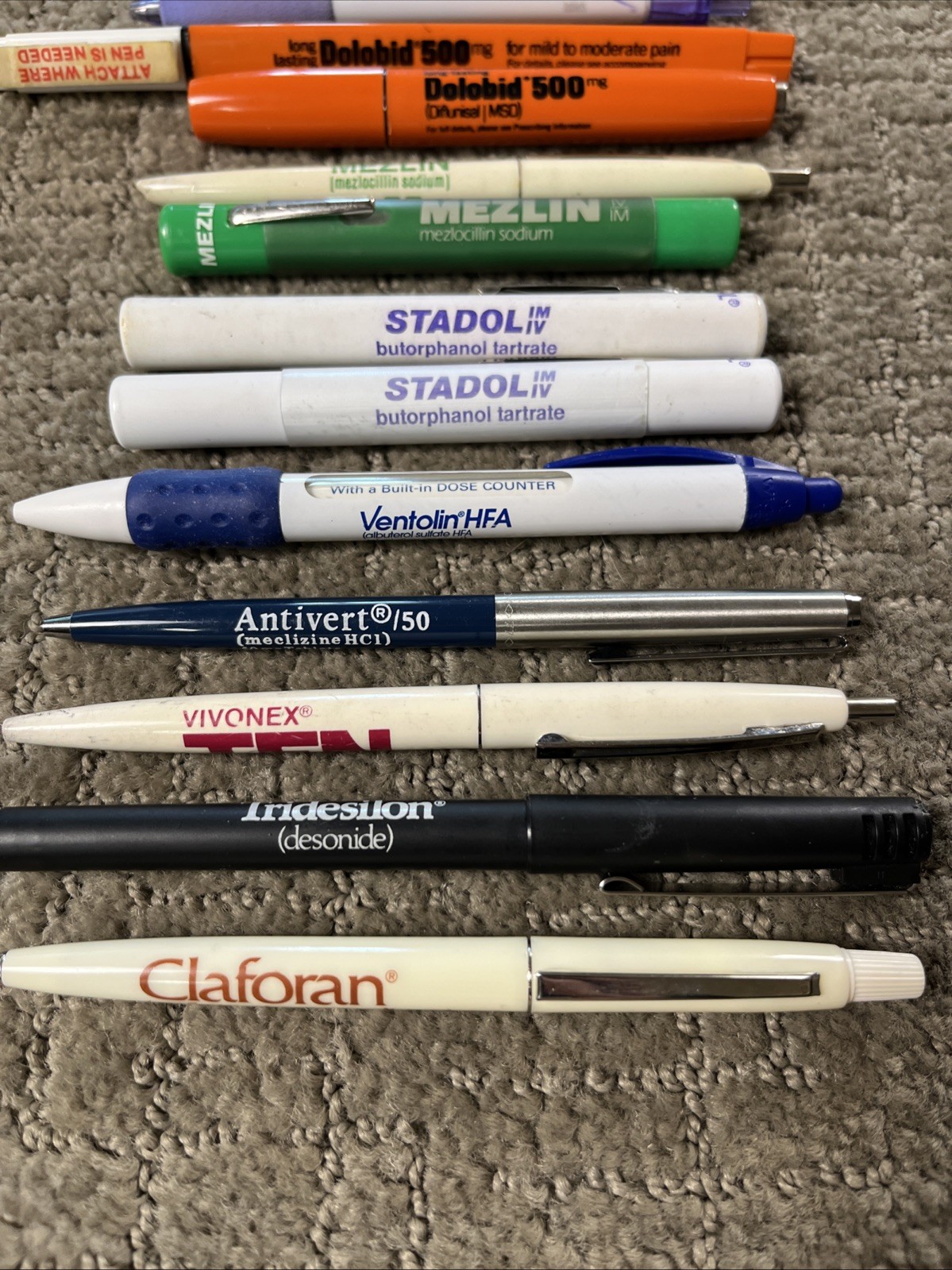 Drug Rep Pharmaceutical Advertising Pens Light Lot Of 13 Dolobid Ambien Claforan