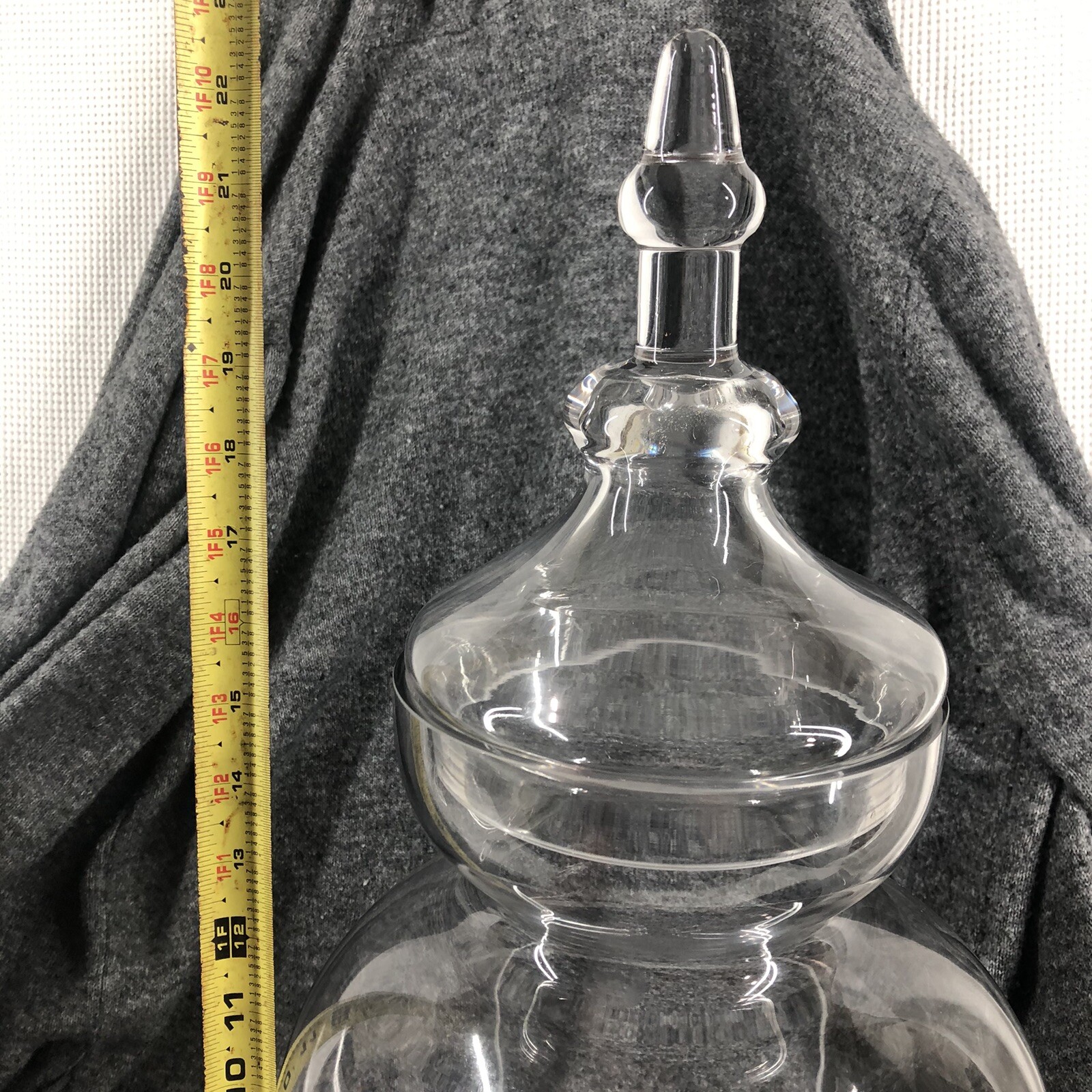 HUGE Vintage Ribbed & Footed Glass Chemist Carboy / Apothecary Display Jar
