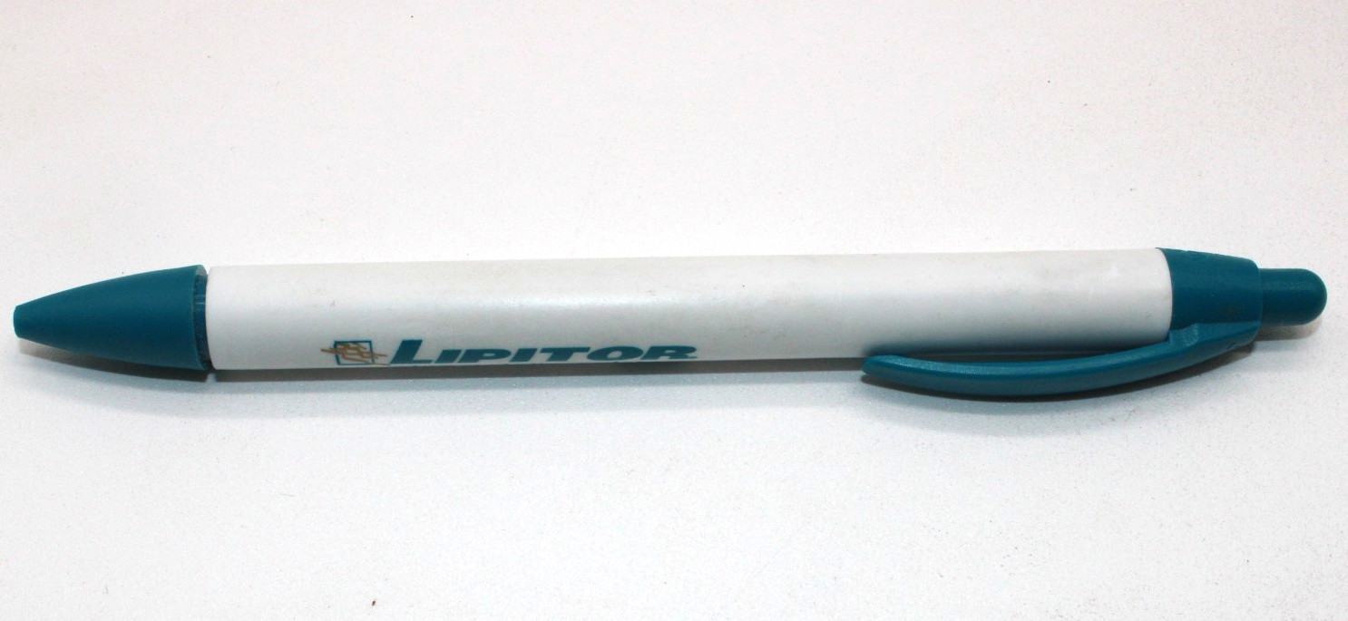 4 Drug Rep Pens Pharma Advertising Lipitor Biaxin XL Zibex Black Ink