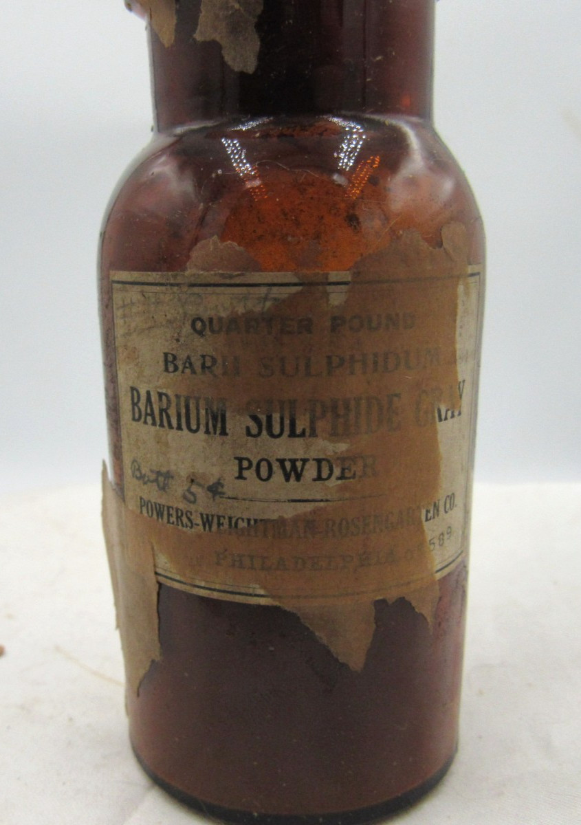 BW – 1890’s Powers Weightman Rosengarten Philada PA 3 7/8″ Amber Medicine bottle