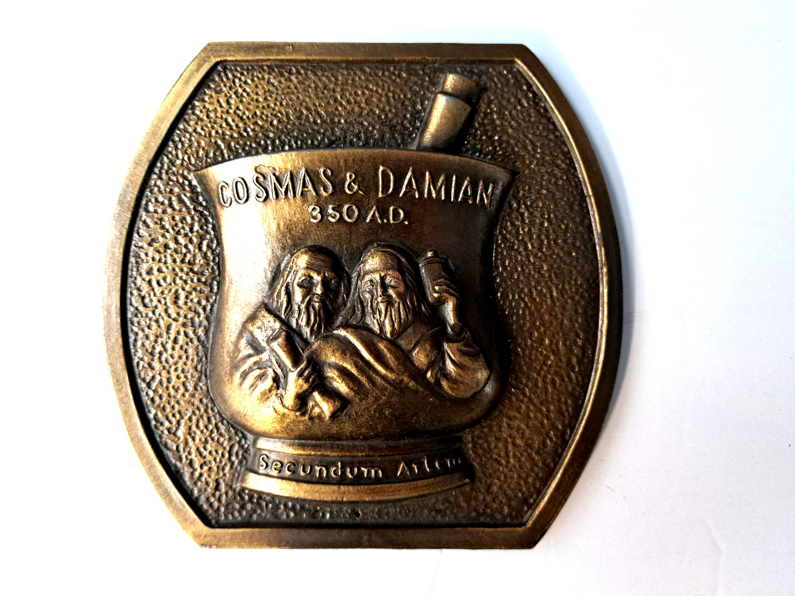Lot of 2-Vintage Chlor Trimeton-Brass Pharmaceutical Wall Hangings 1977 & 1980