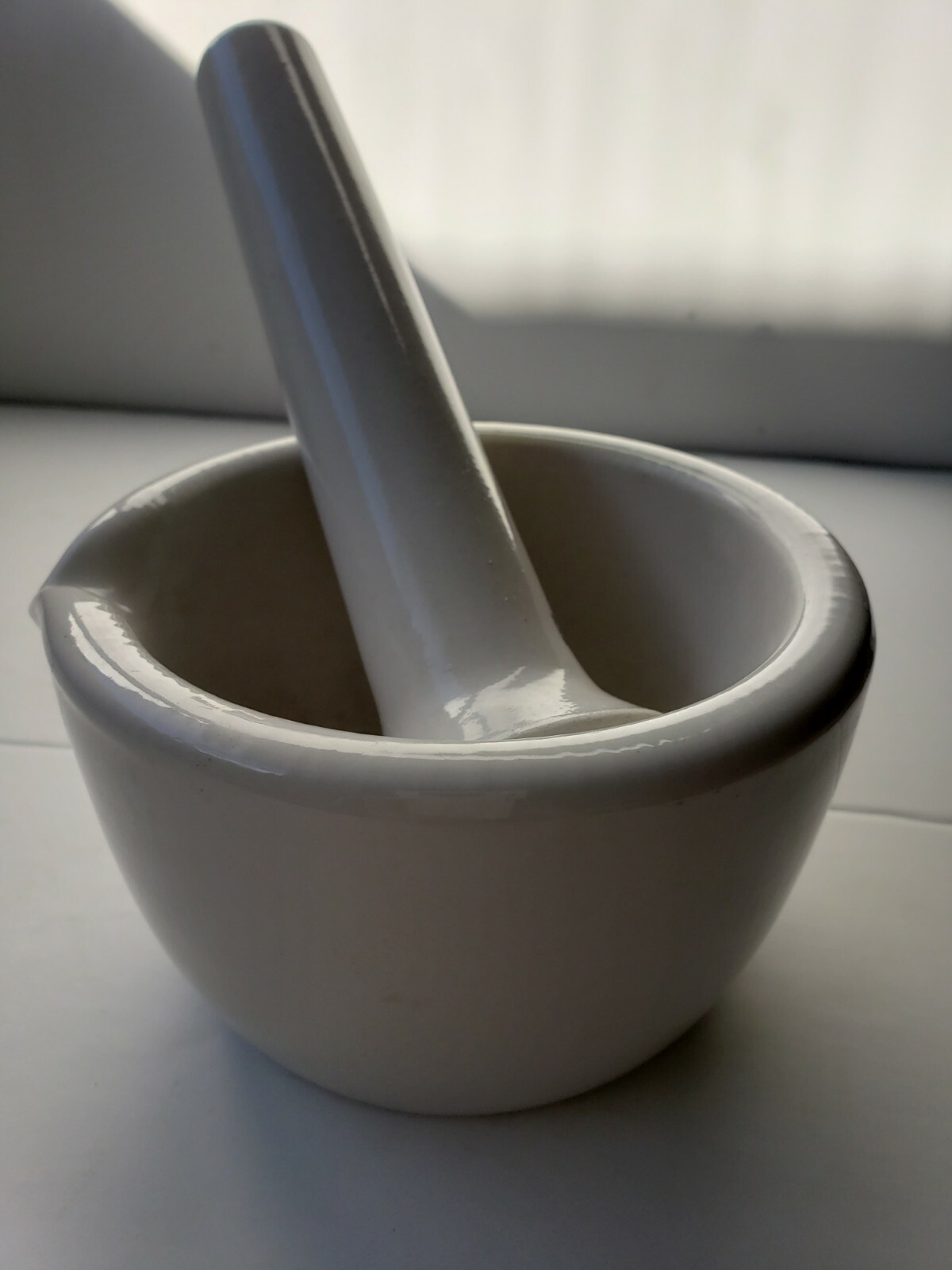 Coors USA Lrg Porcelain Mortar & Pestle Medicine bowl Pharmacy Science Lab solid