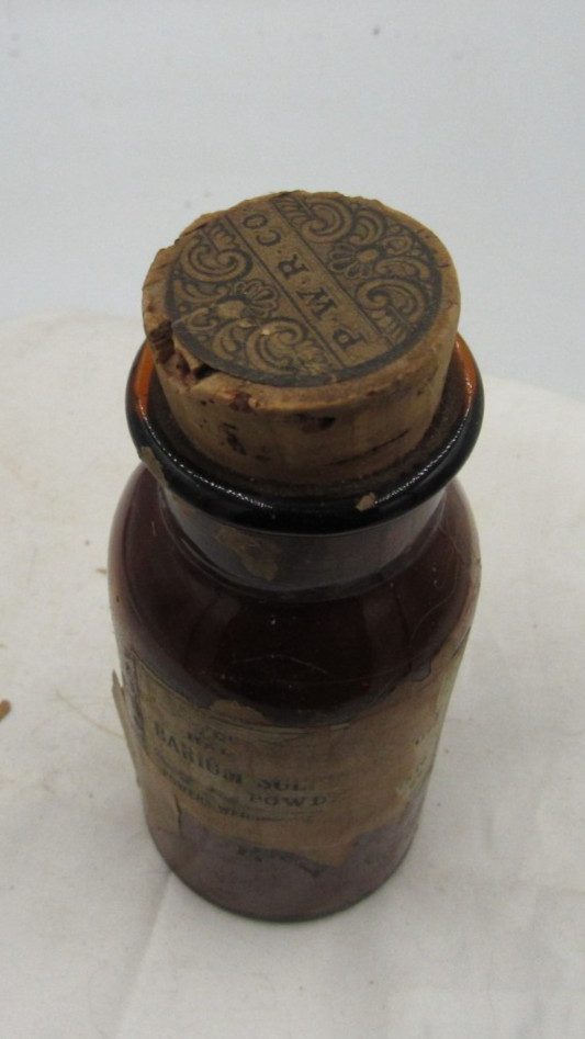 BW – 1890’s Powers Weightman Rosengarten Philada PA 3 7/8″ Amber Medicine bottle