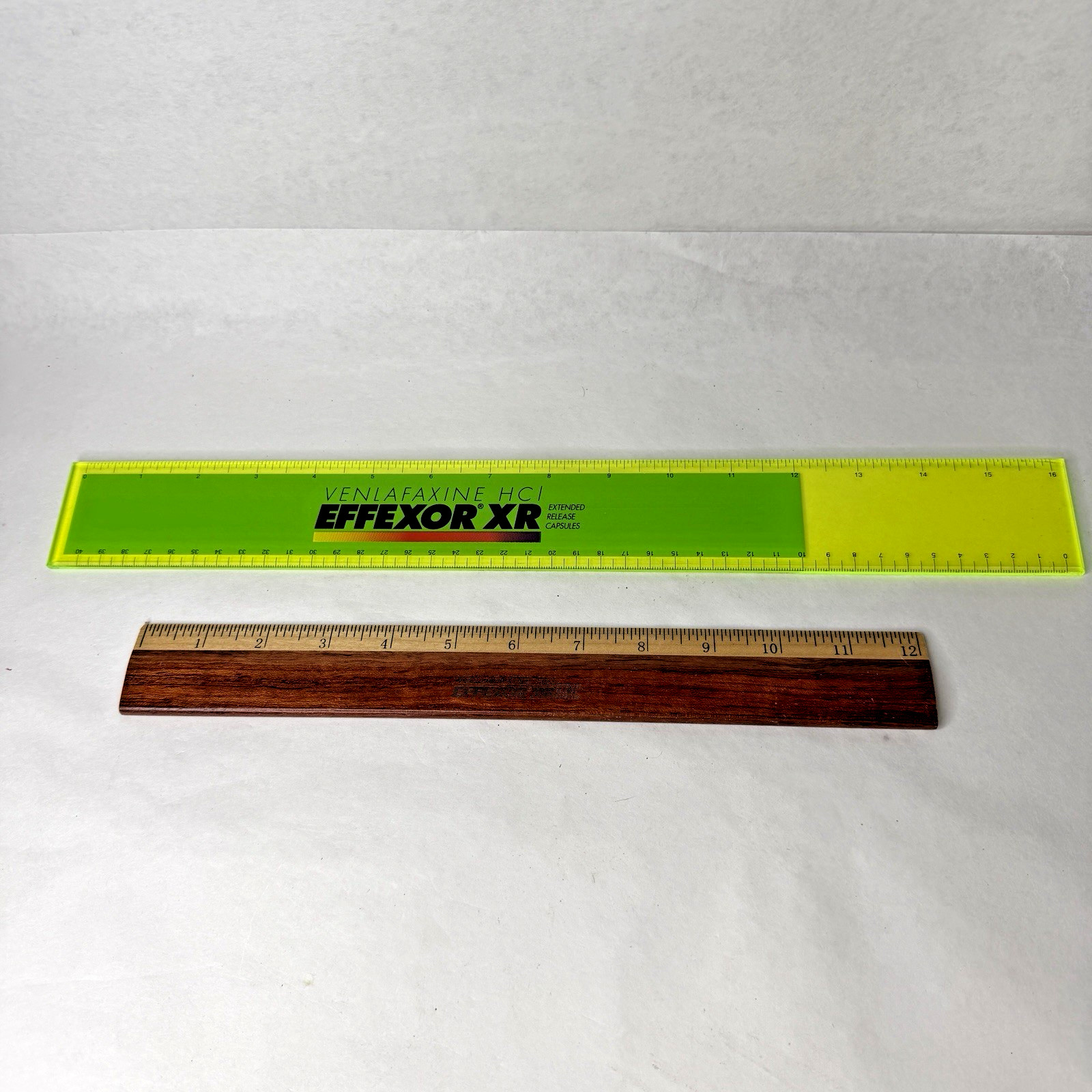 Effexor XR Branded Rulers Lot of (2) Drug Rep Pharma Promo Advertising Vintage