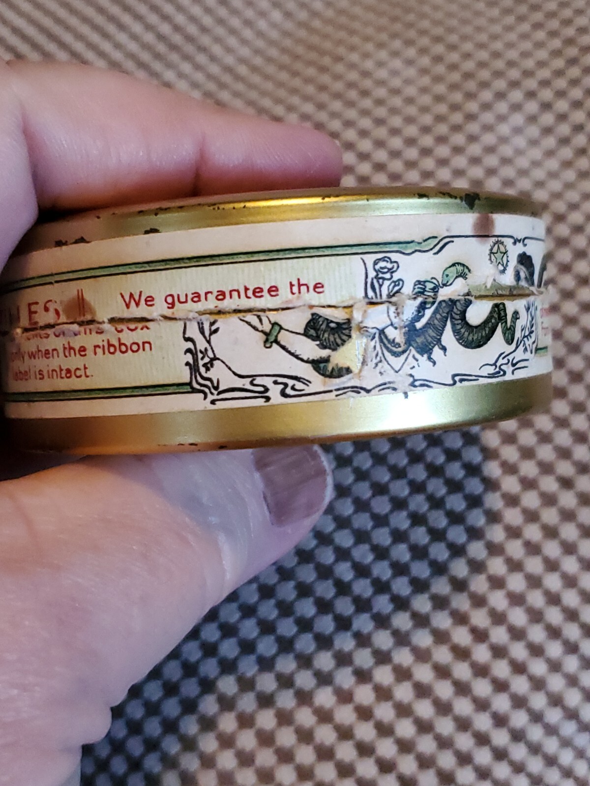 Vntg Tin Litho Valda Pastilles Medicine Cough Drops Menthol Paris France (Empty)