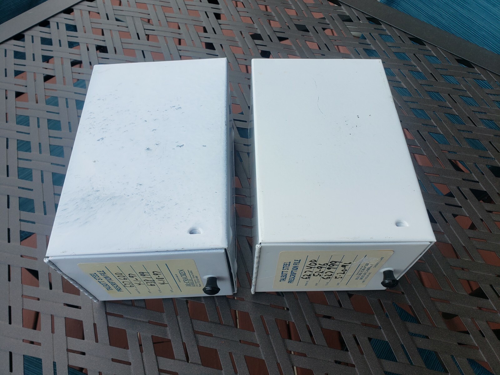 Vintage Metal File Pharmacy Prescription Box Industrial Ephemera Rx