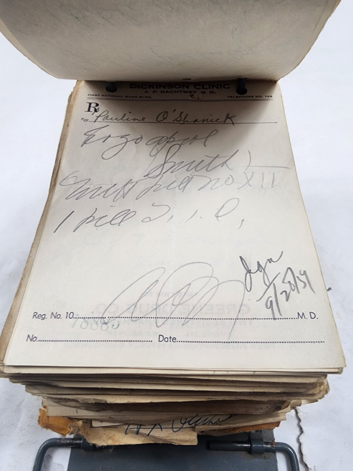 Prescription Atlas Rx Pad Paper Apothecary Druggist Pharmacy Medicine 1939