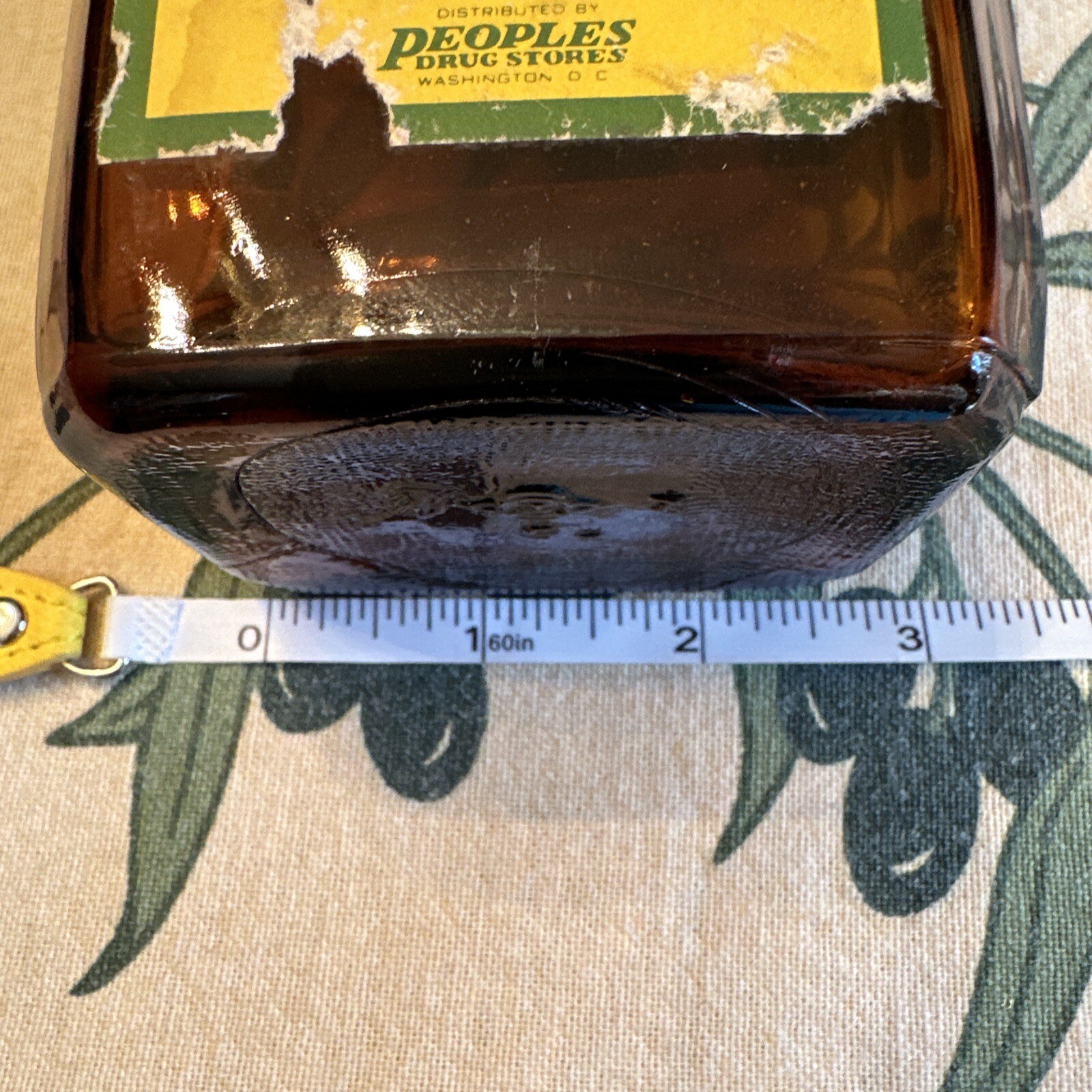 Vintage People’s Drug Store Wash DC Lime Water Beveled Brown Glass Bottle