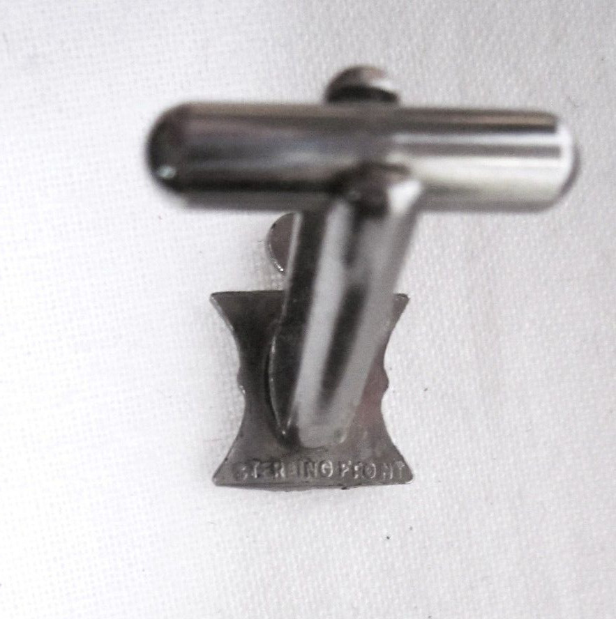 Vintage Sterling Silver Pharmacy Mortar & Pestle Cufflinks “Sterling Front”