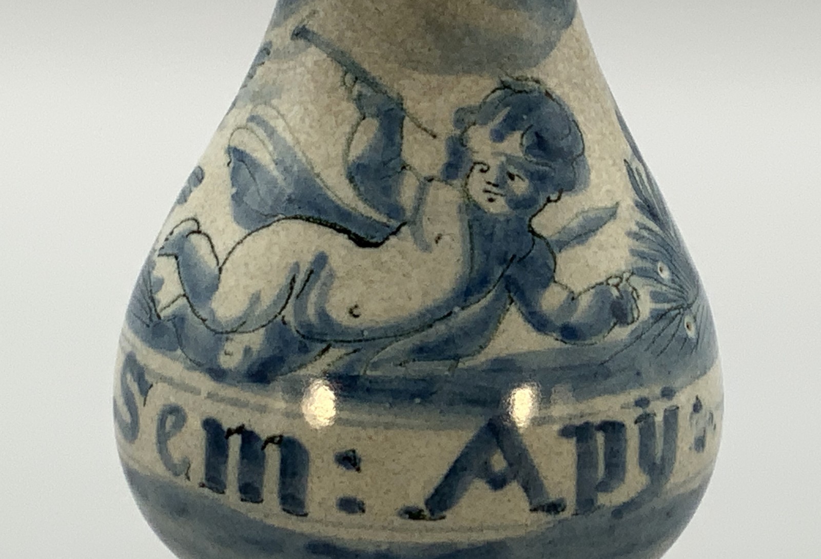 17th-Century Italian Savona Majolica Albarello Drug Pharmacy Jar Bottles
