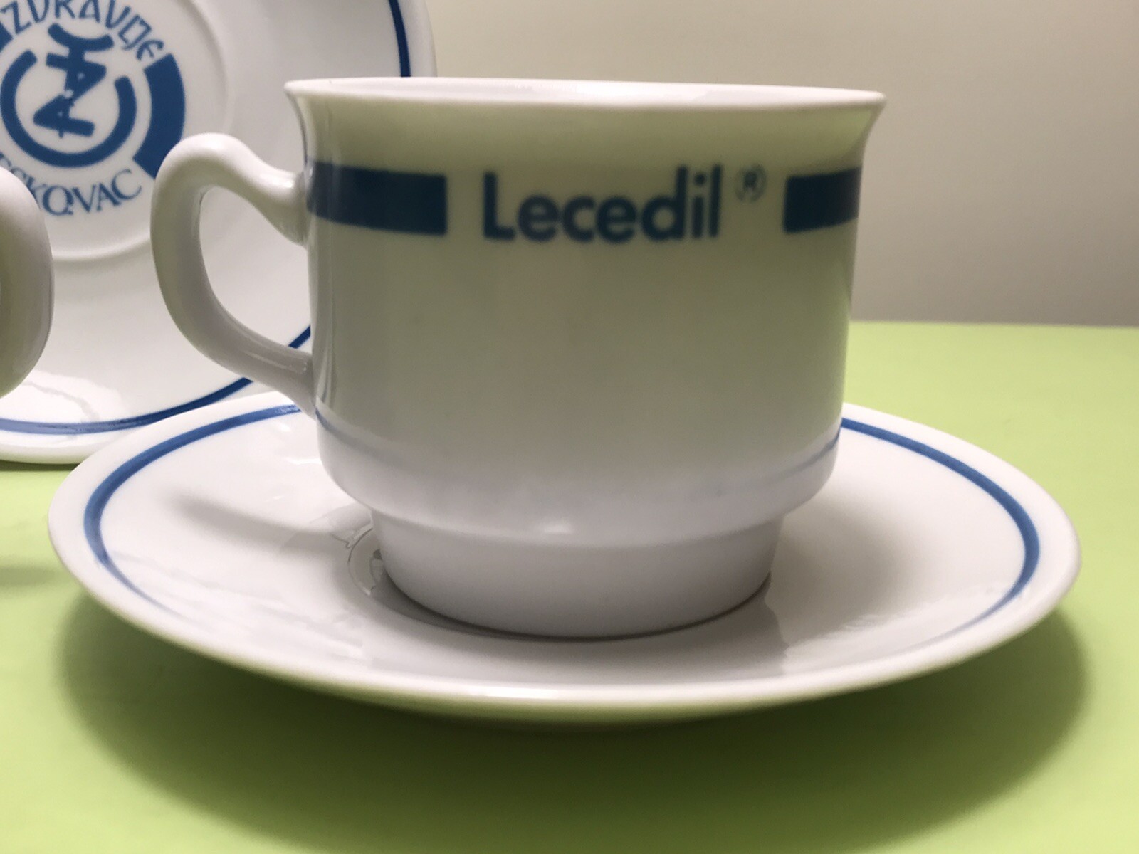 OLD PHARMACEUTICAL MEDICINE RANISAN LECEDIL.. DRUG ADVERTISING COFFEE SET 1970’s
