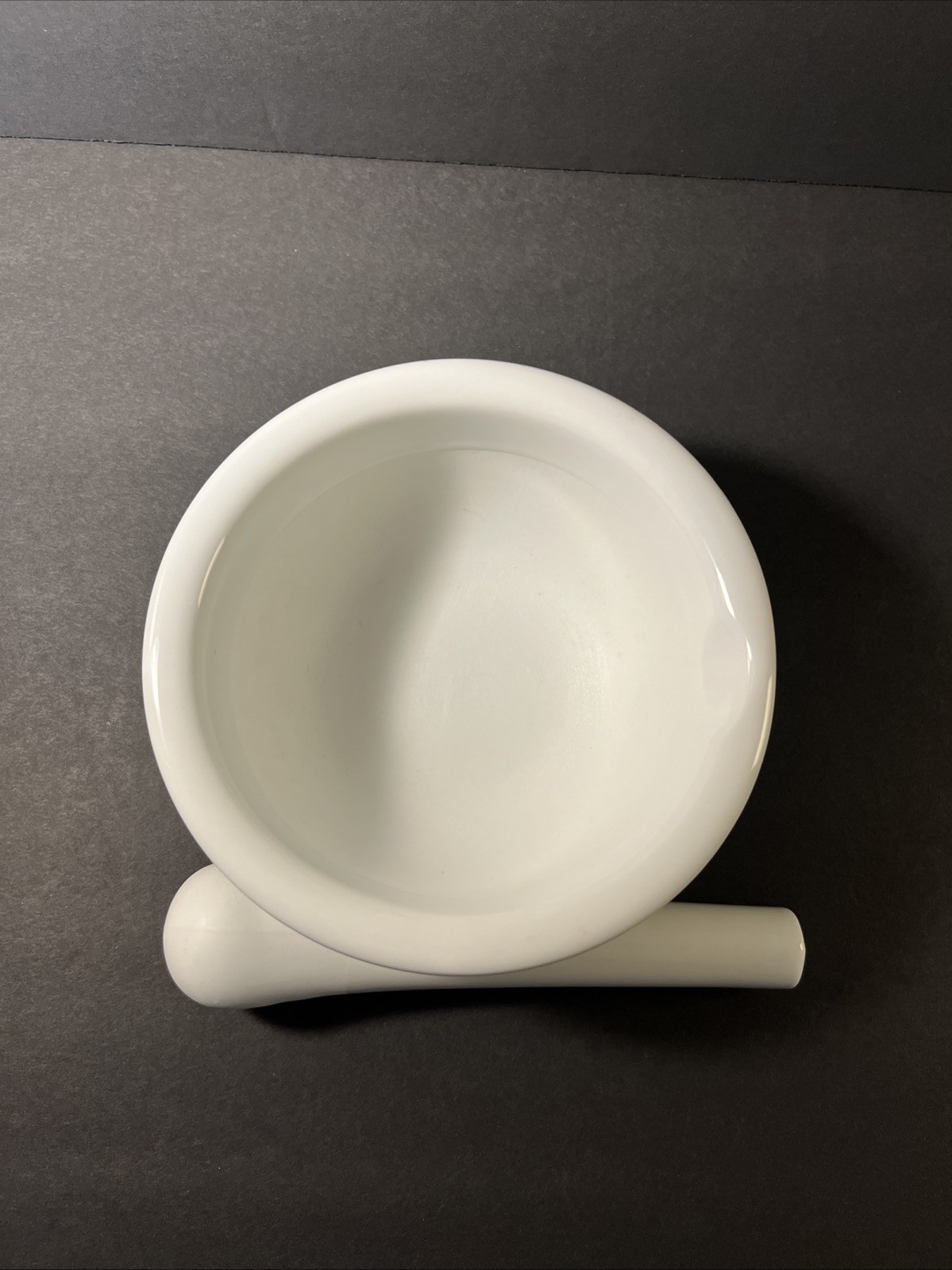 Apothecary Mortar & Pestle Set 16 Ounce Pocket Nurse Porcelain White Vintage NOS