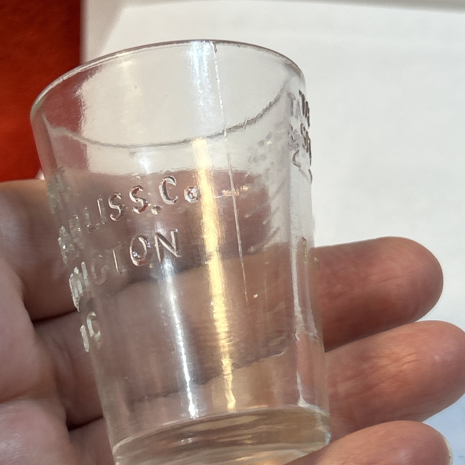 Antique Apothecary Dose Measurement Glass Our Native Herbs Alonzo O. Bliss Co
