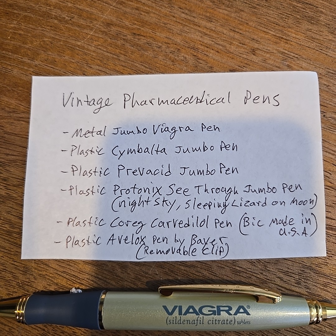Vintage Pharmaceutical Pens. Lot Of 6. Old So May Not Write.