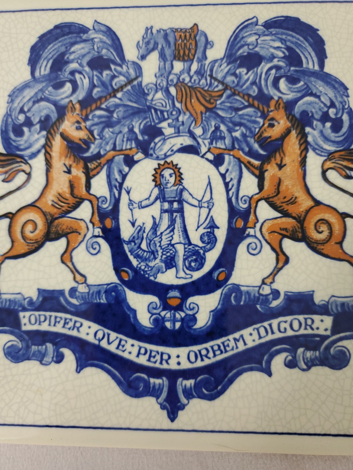 Pharmacist Apothecaries Worshipful Society Burroughs 1982 Delft Tile -Free Ship