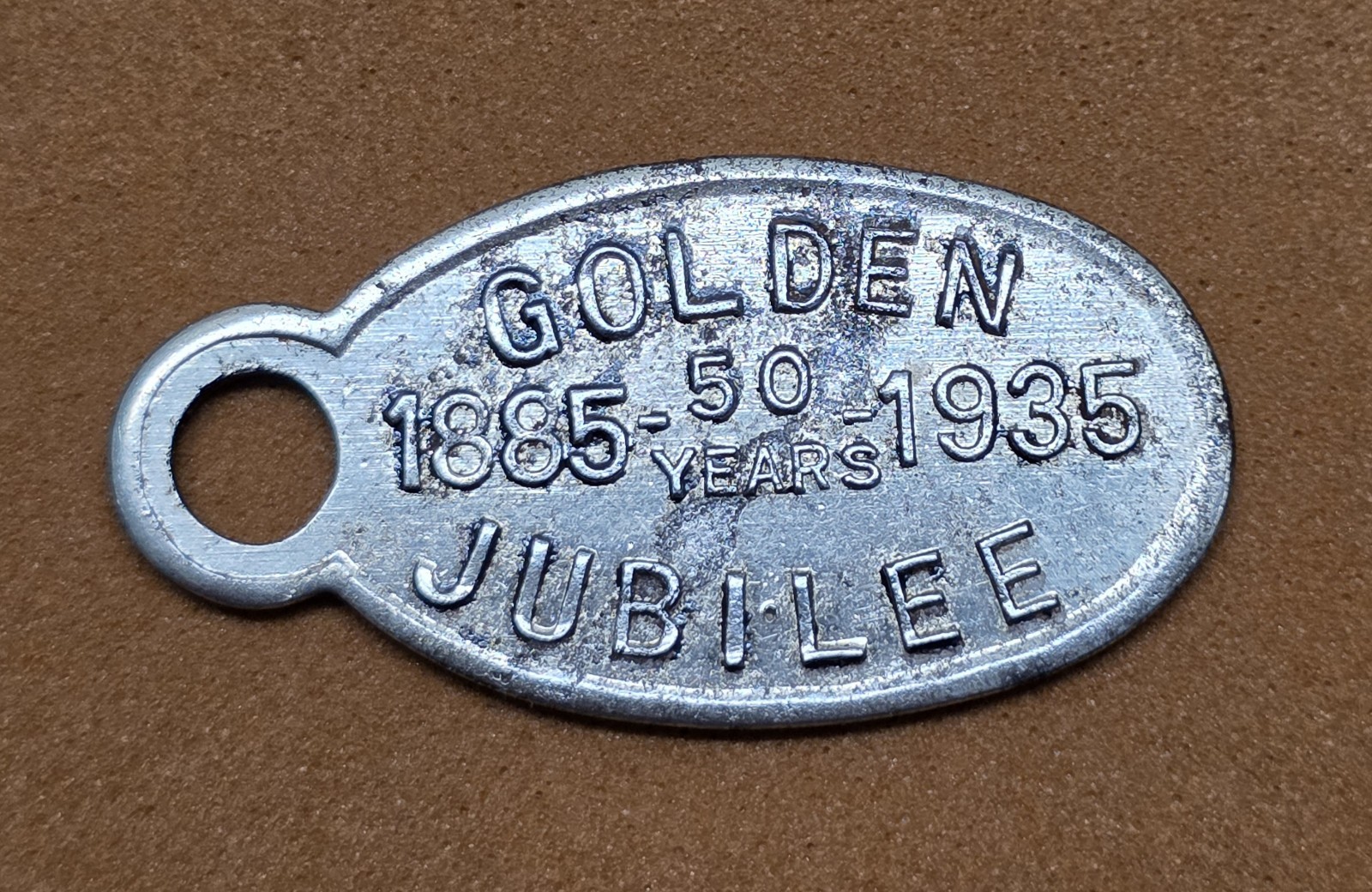 1935 PFEIFFER MANUFACTURING pharmaceuticals St.Louis, Mo. Golden Jubilee Key Fob