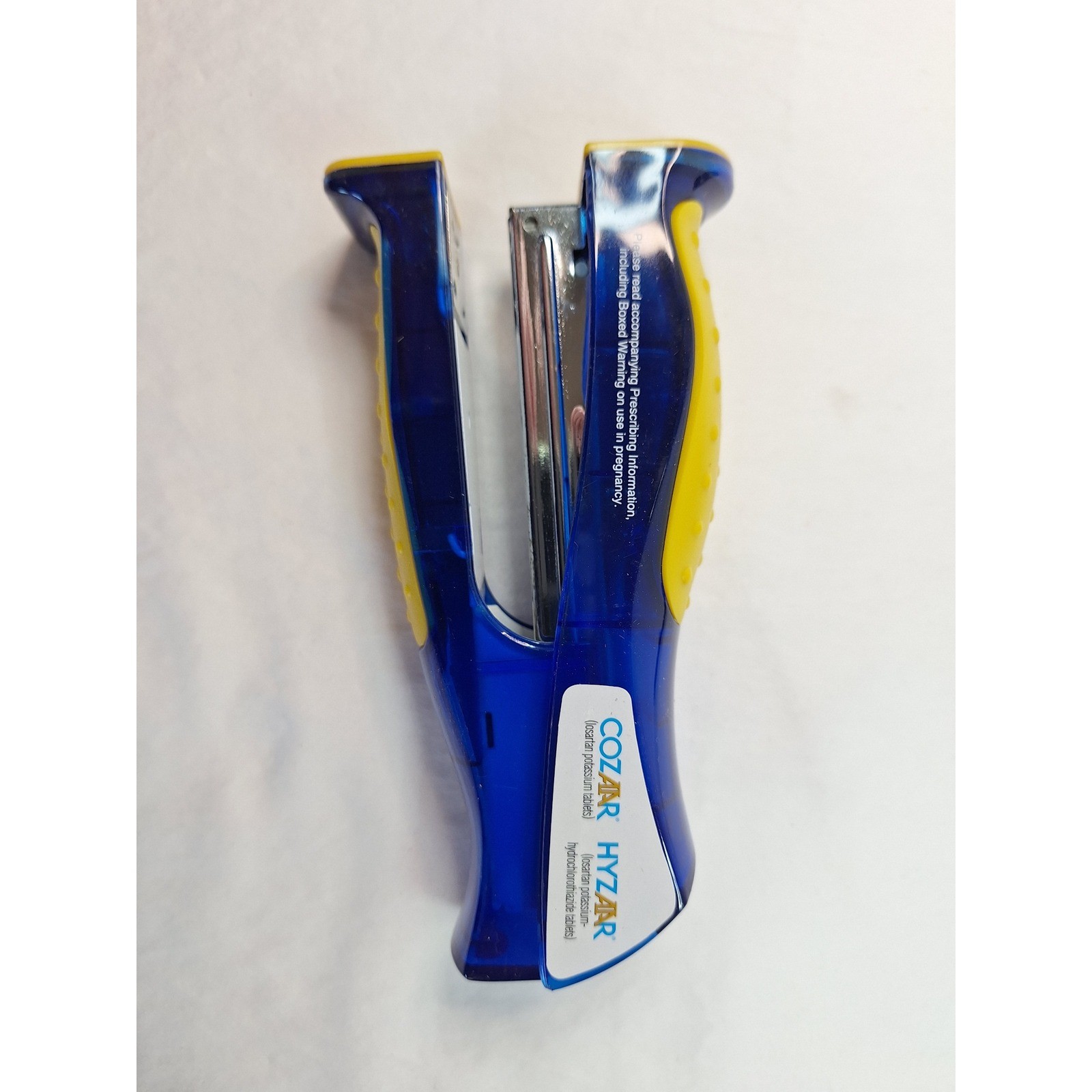 Cozaar Hyzaar Pharmaceutical Drug Rep Promo Vertical Stapler Blue Yellow Office