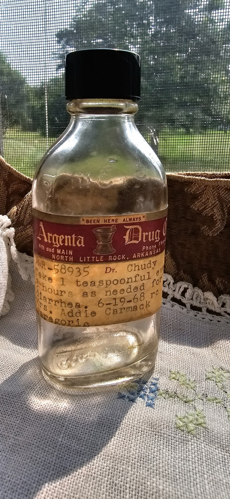 CLEAR GLASS Apothecary RX Medical ARGENTA Drug Jar Bottle NLR, AR 1968 Vintage✨️