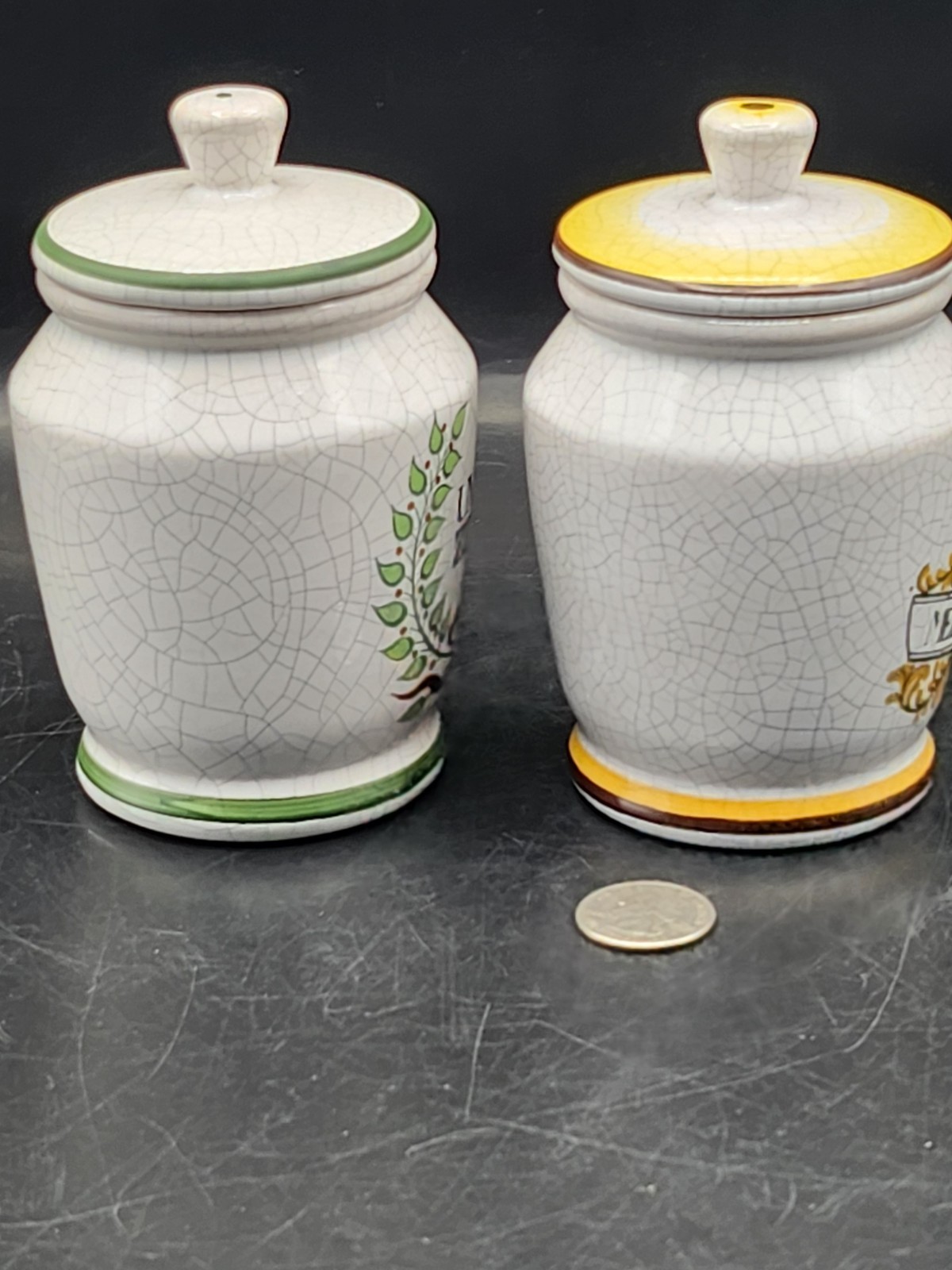 Vintage Set Of 2 Apothecary Jars. West Germany. Allen Ausston Herr.