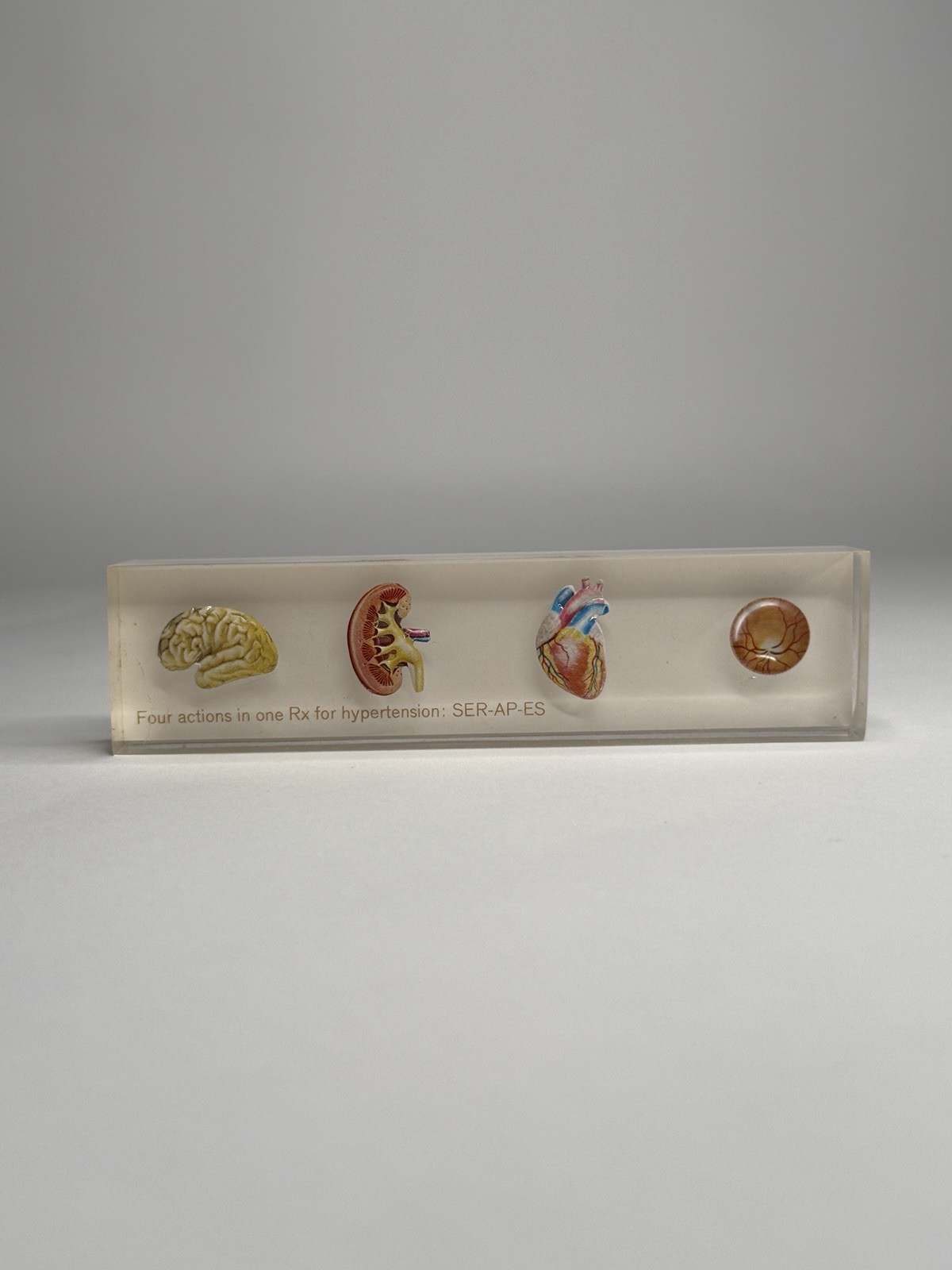 vintage Ciba Pharmaceutical physician paperweight advertising Ser-Ap-Es
